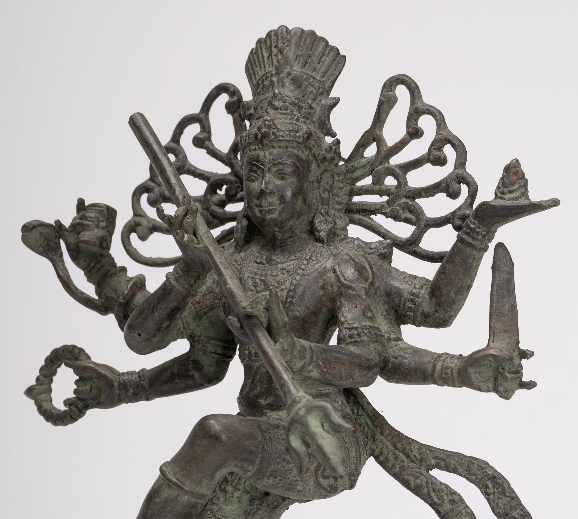 Antique Javanese Style Bronze Dancing Shiva statue as Lord Nataraja - 26cm(10") Tall