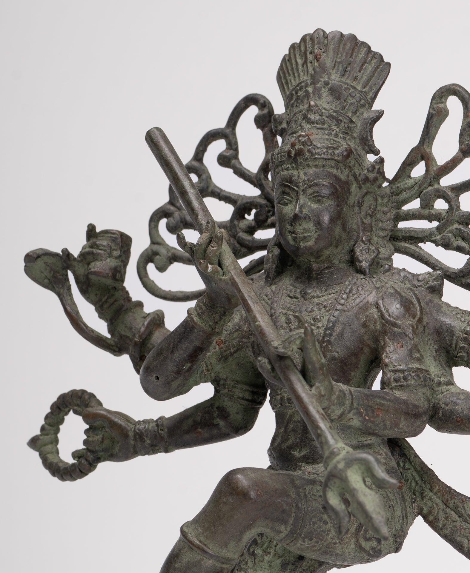 Antique Javanese Style Bronze Dancing Shiva statue as Lord Nataraja - 26cm(10") Tall