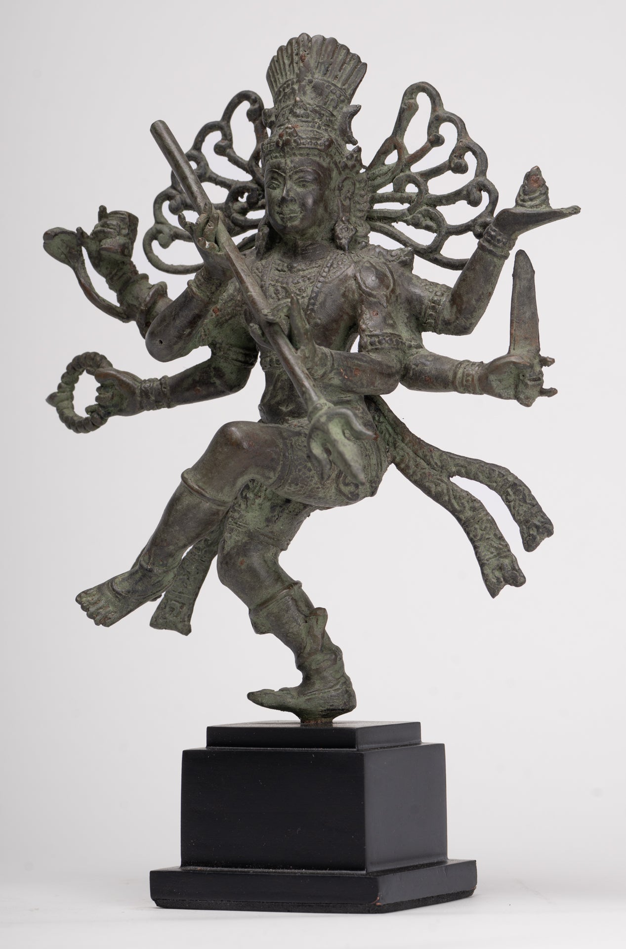 Antique Javanese Style Bronze Dancing Shiva statue as Lord Nataraja - 26cm(10") Tall