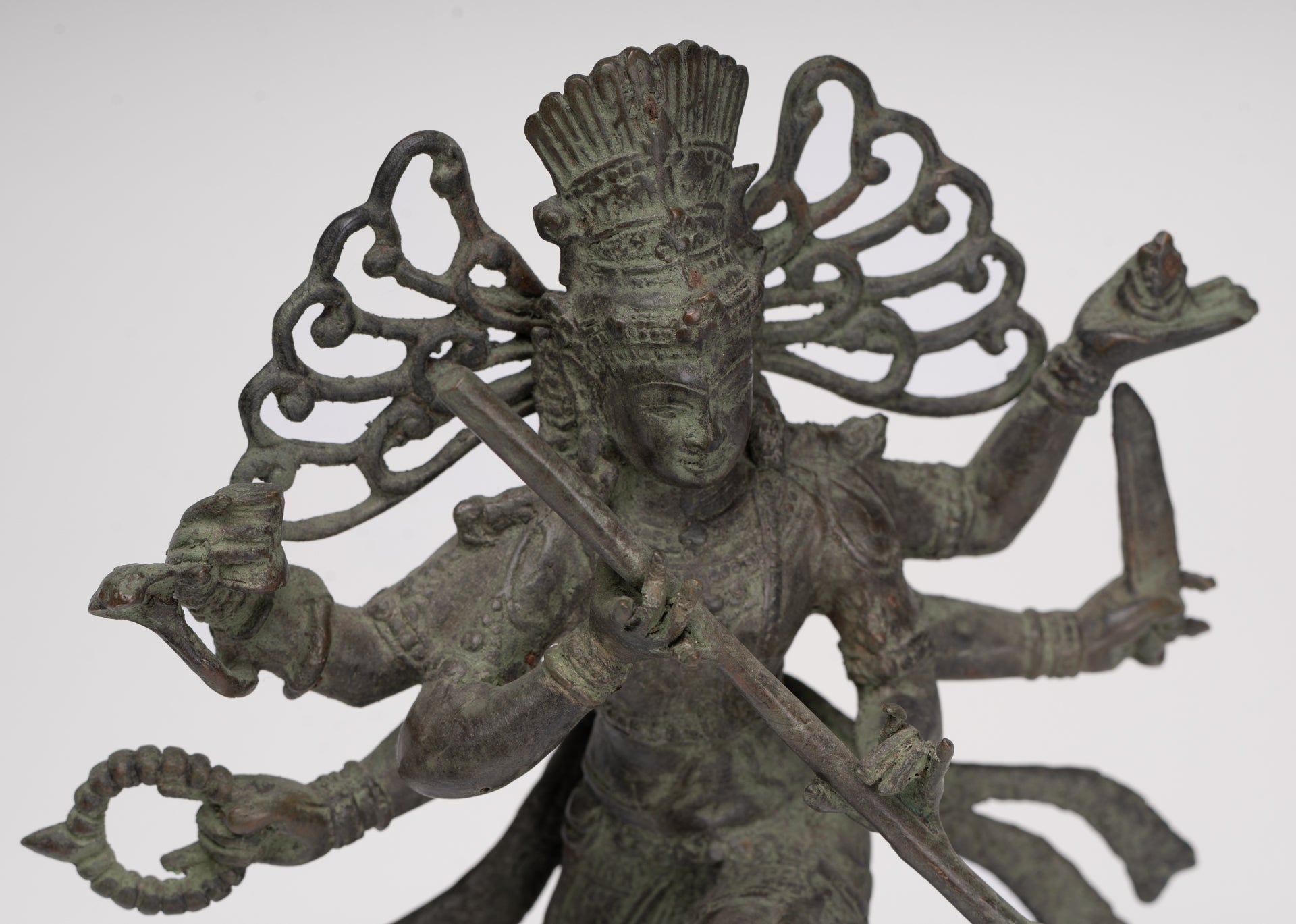 Antique Javanese Style Bronze Dancing Shiva statue as Lord Nataraja - 26cm(10") Tall