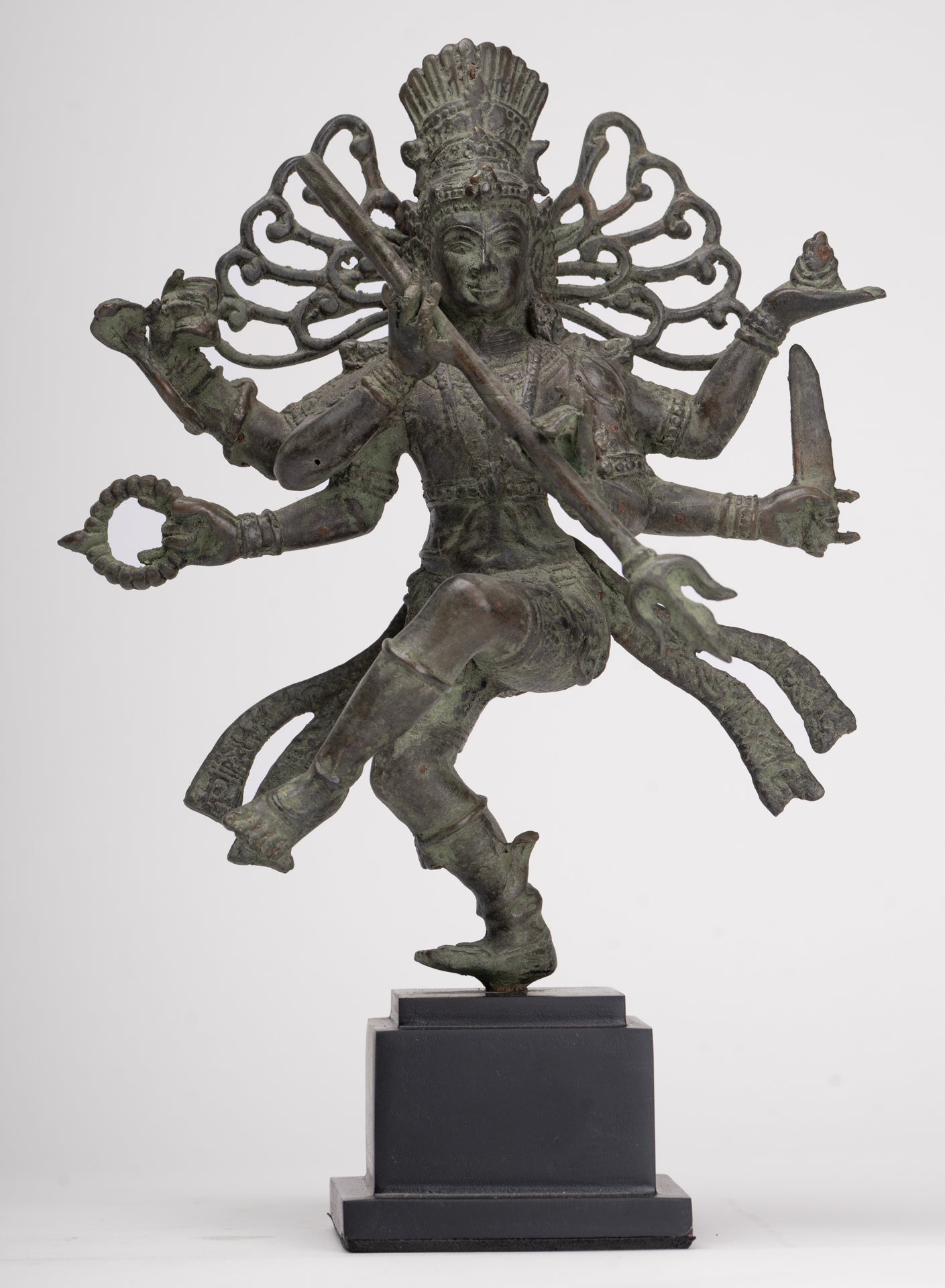 Antique Javanese Style Bronze Dancing Shiva statue as Lord Nataraja - 26cm(10") Tall