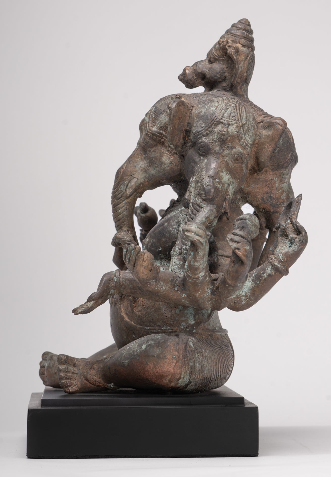 Ganesh - Antique Indonesian Style Bronze Heramba Ganesha Statue - 34cm/14"