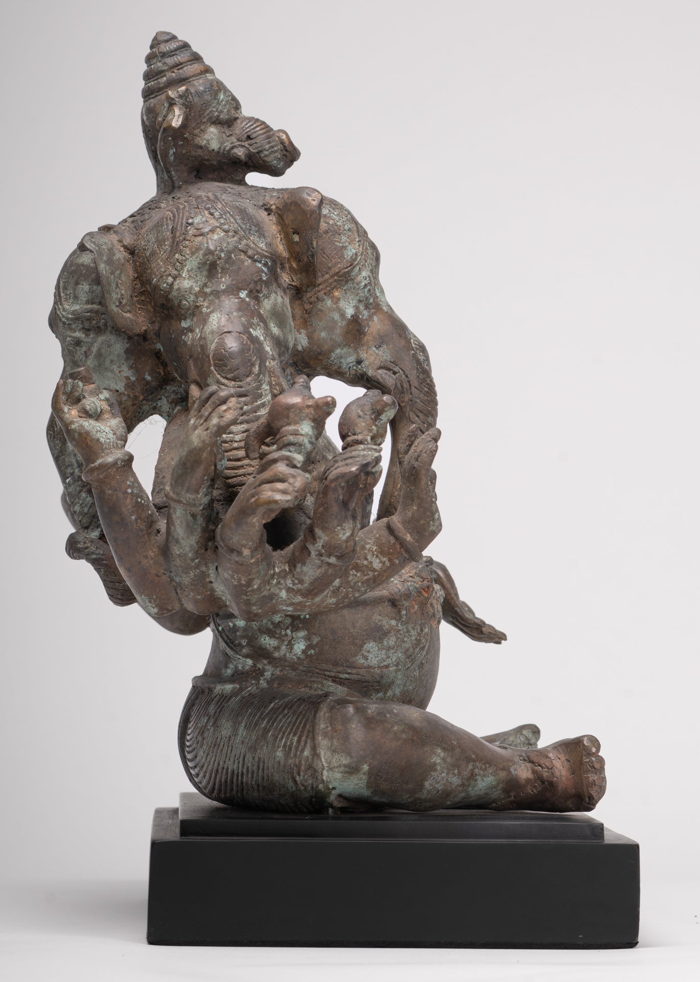 Ganesh - Antique Indonesian Style Bronze Heramba Ganesha Statue - 34cm/14"