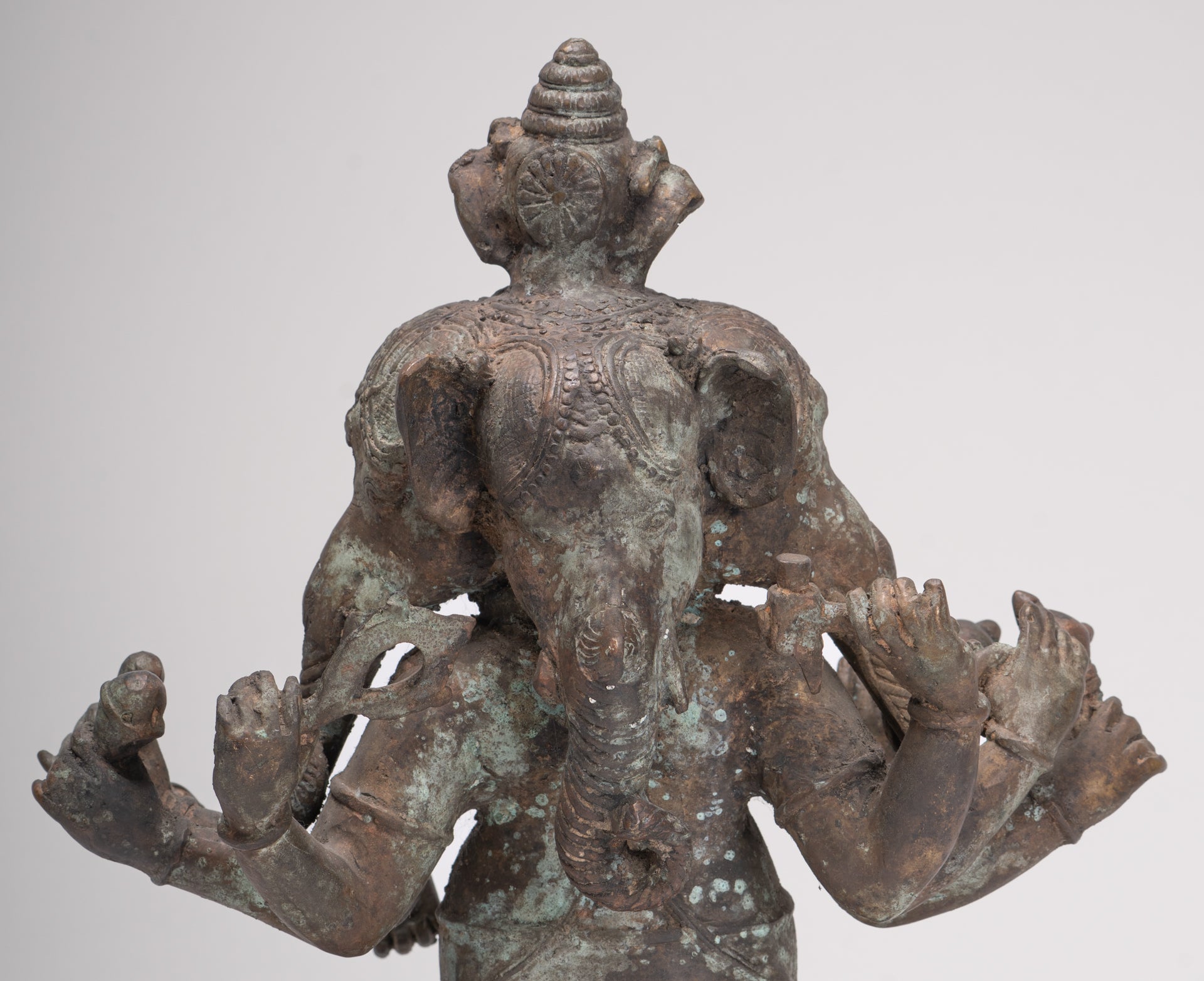 Ganesh - Antique Indonesian Style Bronze Heramba Ganesha Statue - 34cm/14"