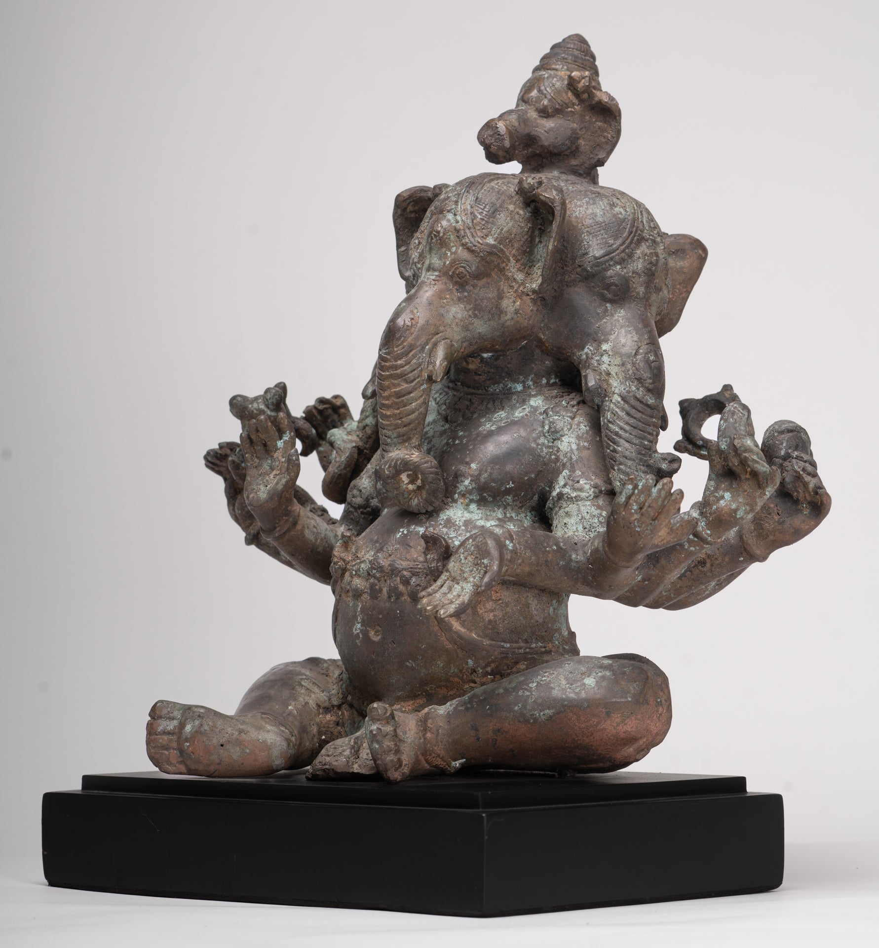 Ganesh - Antique Indonesian Style Bronze Heramba Ganesha Statue - 34cm/14"