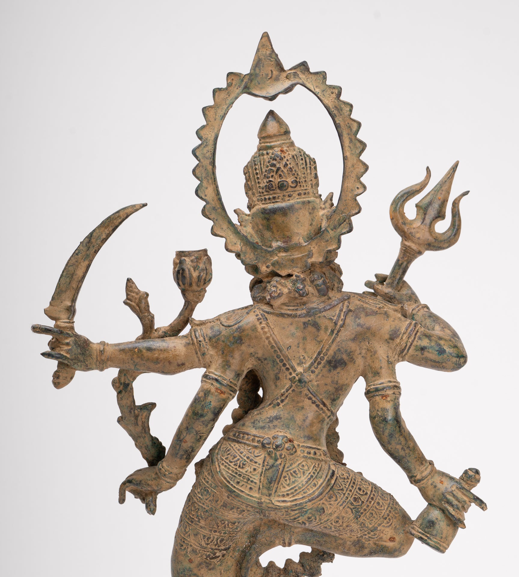 Kali Statue - Antique Java Style Majapahit Standing Bronze Kali or Mahakali Statue - 44cm/18"
