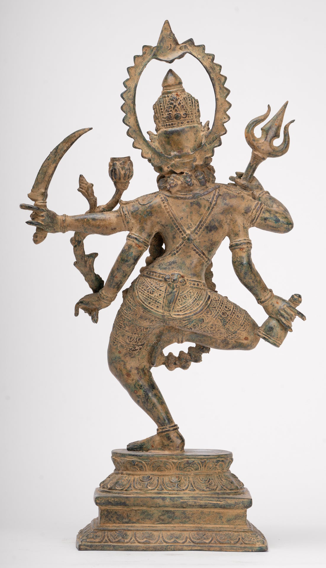 Kali Statue - Antique Java Style Majapahit Standing Bronze Kali or Mahakali Statue - 44cm/18"