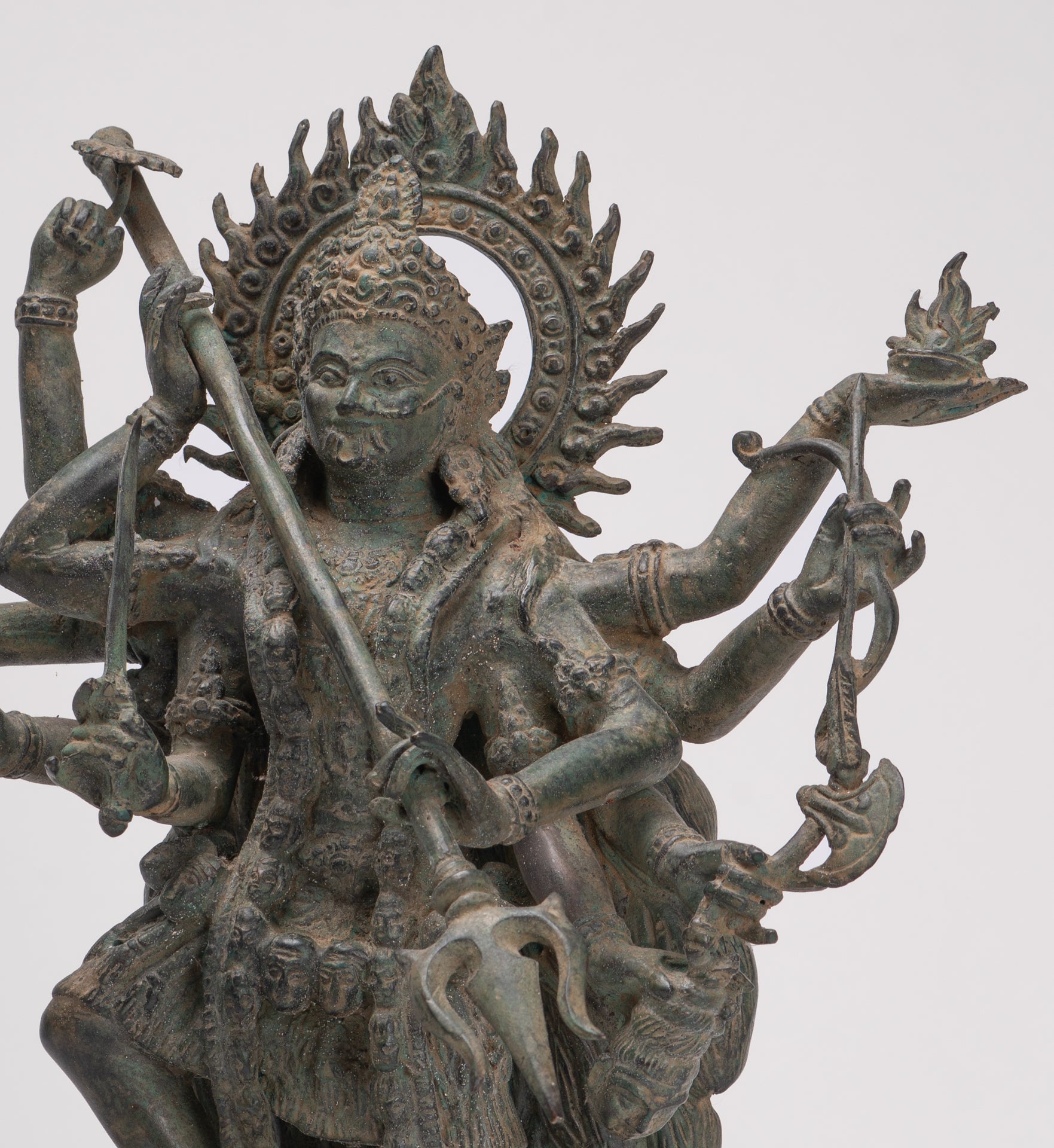Kali Statue - Antique Java Style Majapahit Standing Bronze Kali or Mahakali Statue - 43cm/17"