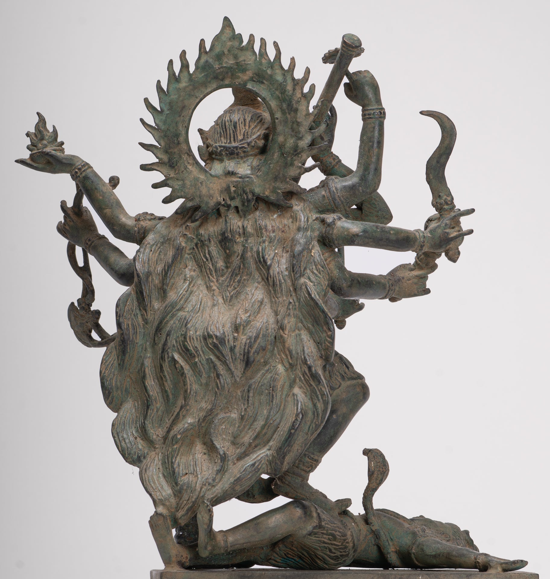 Kali Statue - Antique Java Style Majapahit Standing Bronze Kali or Mahakali Statue - 43cm/17"