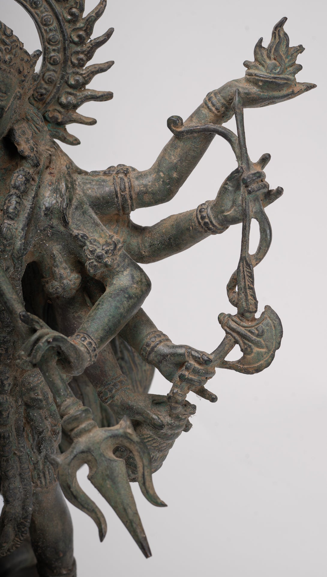 Kali Statue - Antique Java Style Majapahit Standing Bronze Kali or Mahakali Statue - 43cm/17"
