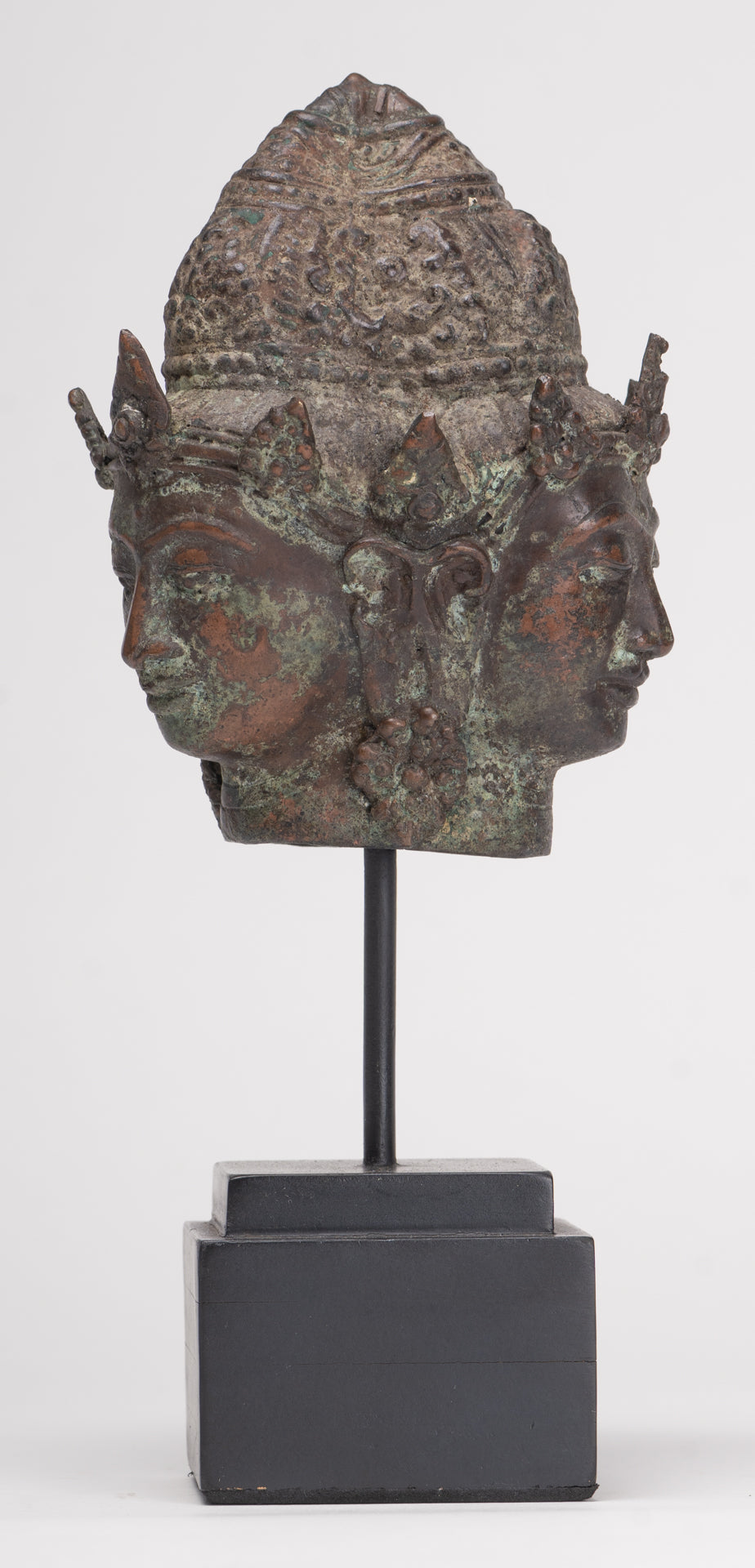 Trimurti Statue - Antique Indonesian Style Trimurti Shiva Brahma Vishnu Head - 21cm/8"