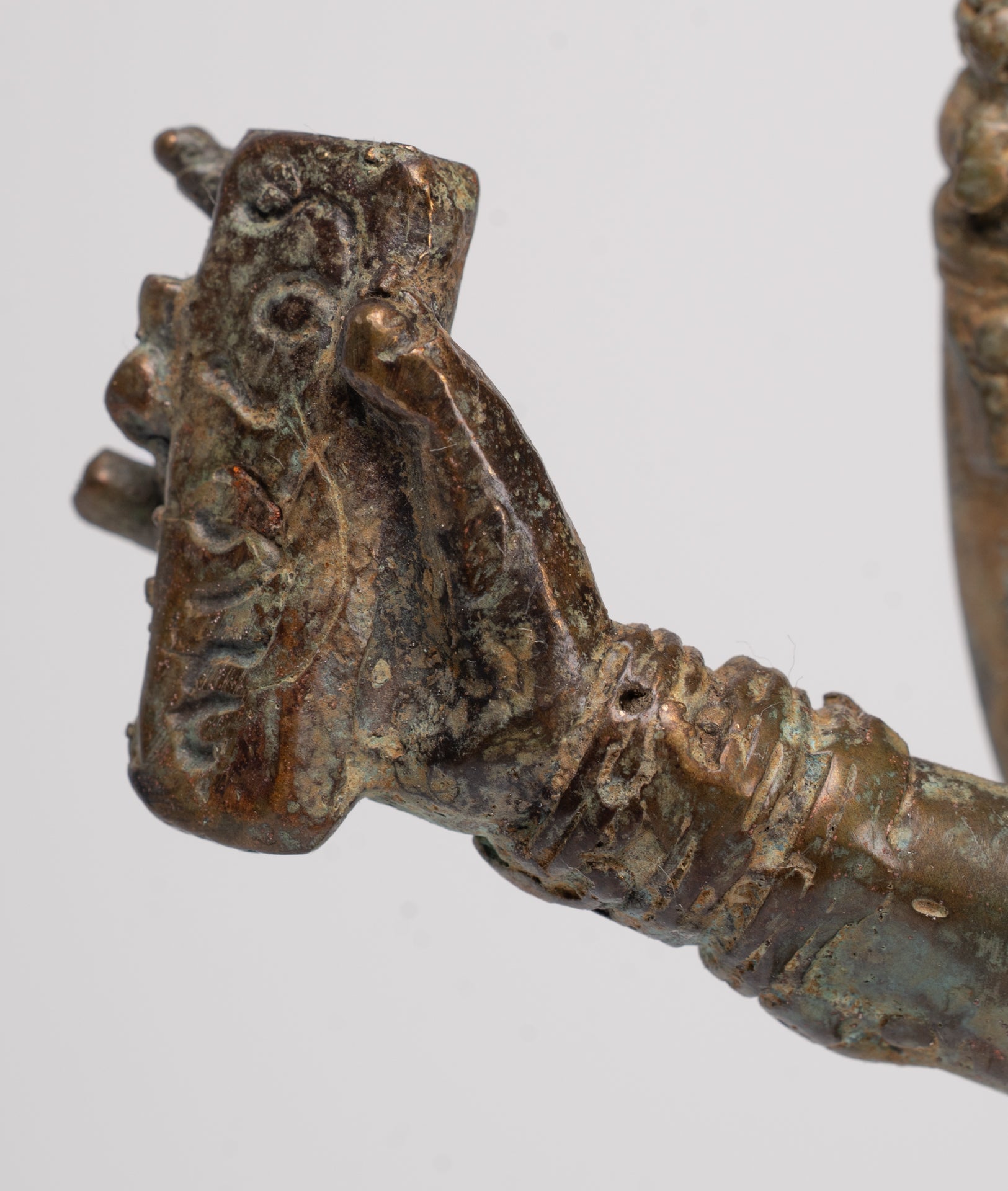 Trimurti Statue - Antique Indonesian Style Trimurti Shiva Brahma Vishnu Statue - 32.5cm/13"