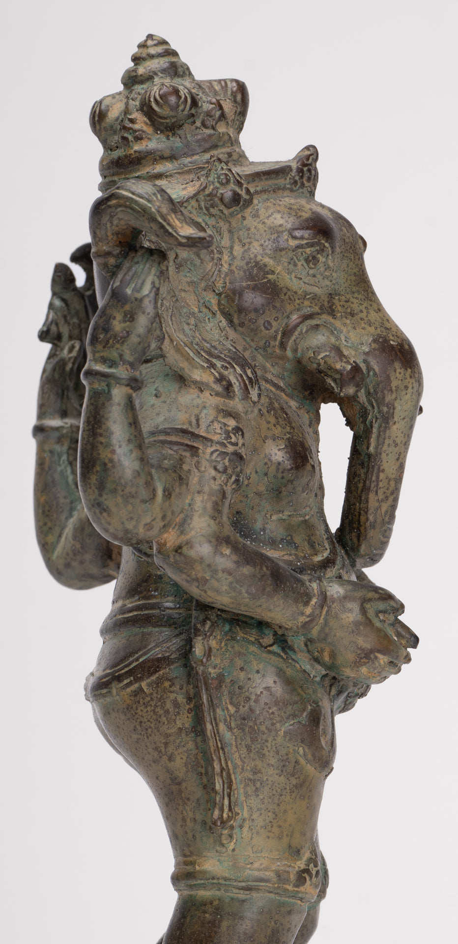 Ganesha Statue - Antique Javanese Style Bronze Standing Indonesian Ganesha Statue - 30cm/12"