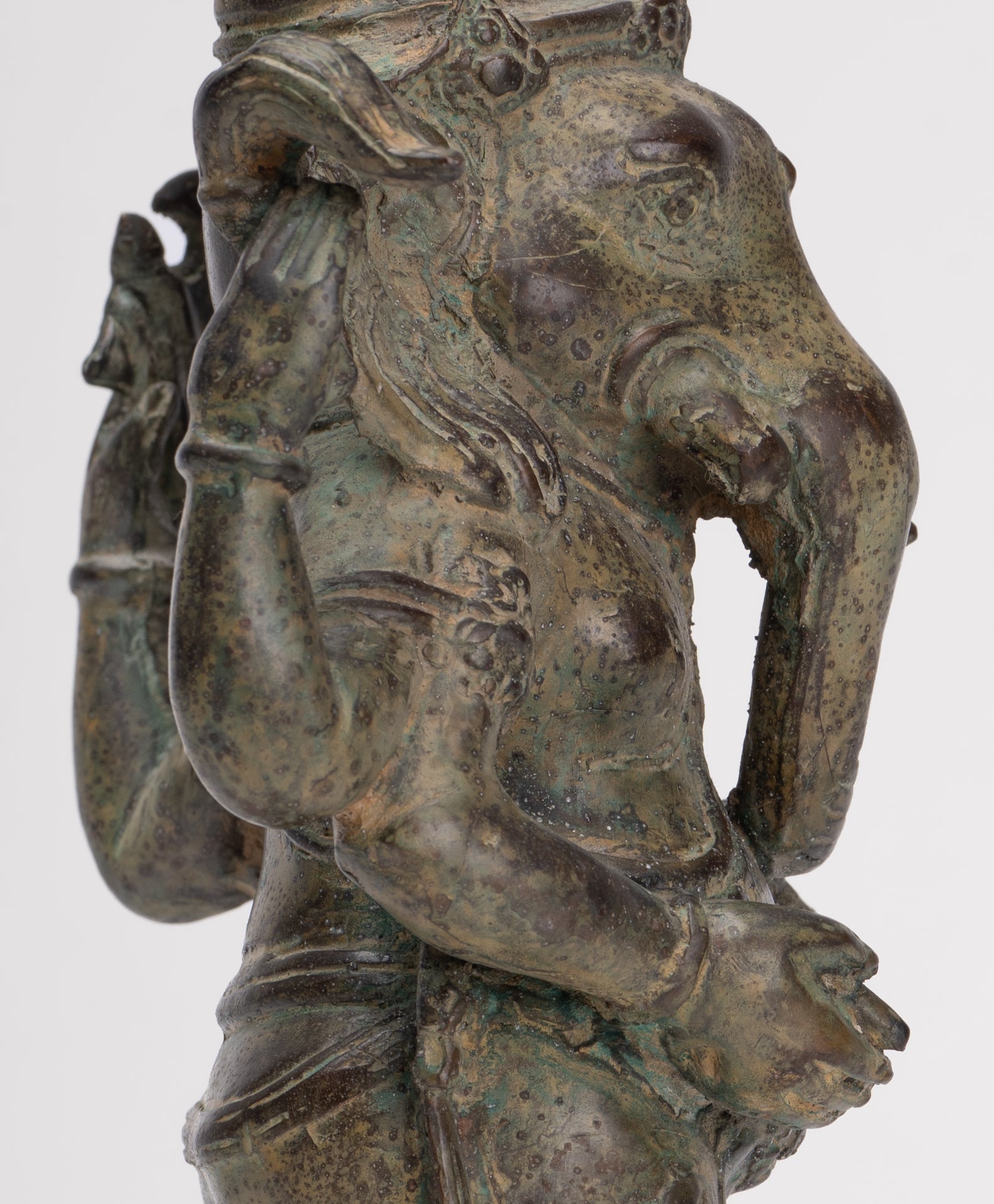 Ganesha Statue - Antique Javanese Style Bronze Standing Indonesian Ganesha Statue - 30cm/12"