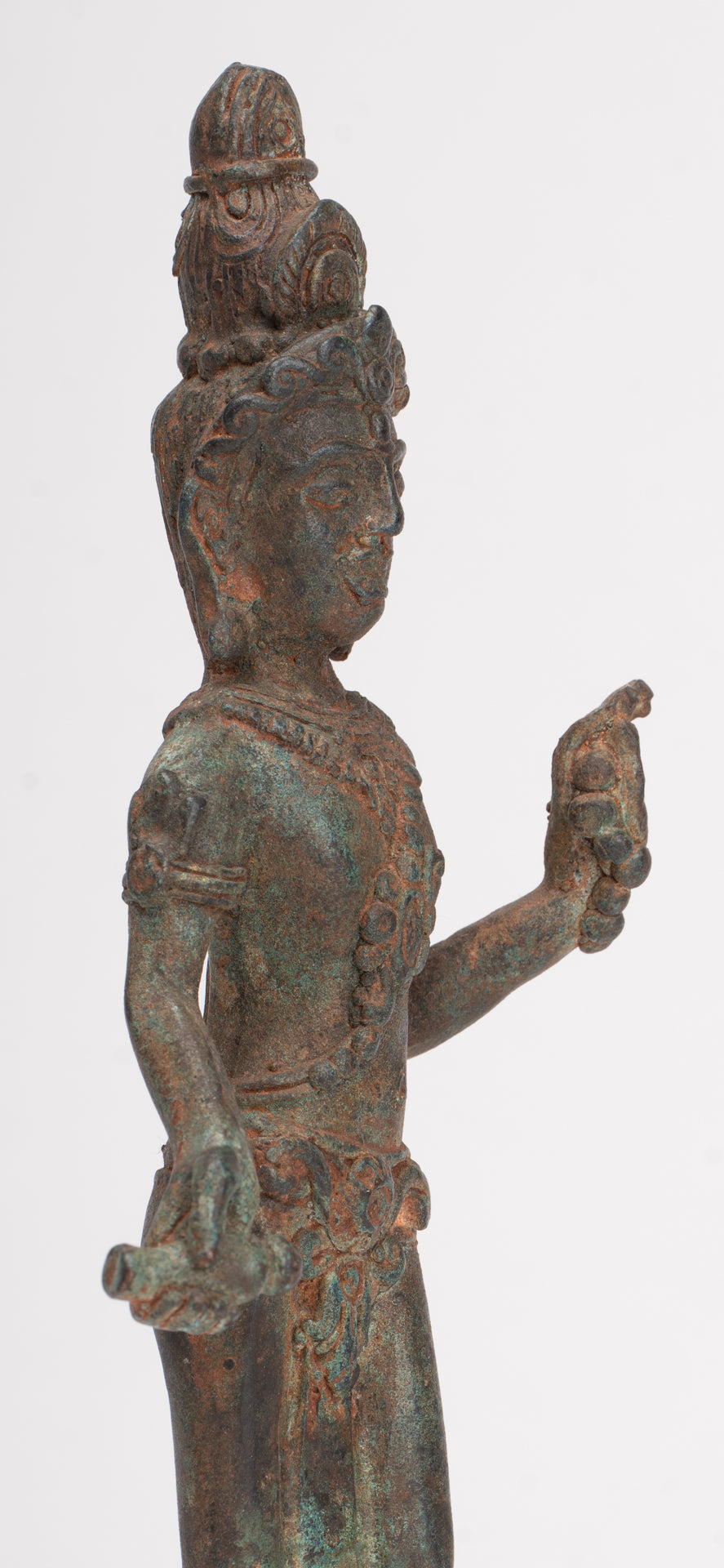 Antique Khmer Style Bronze Pre-Angkor Standing Shiva - 23cm/9"