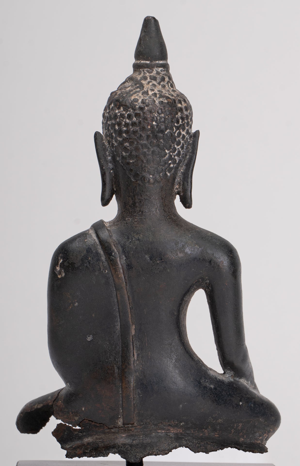 Buddha Statue - Antique Ayutthaya Style Seated Enlightenment Buddha Statue - 15cm/6"