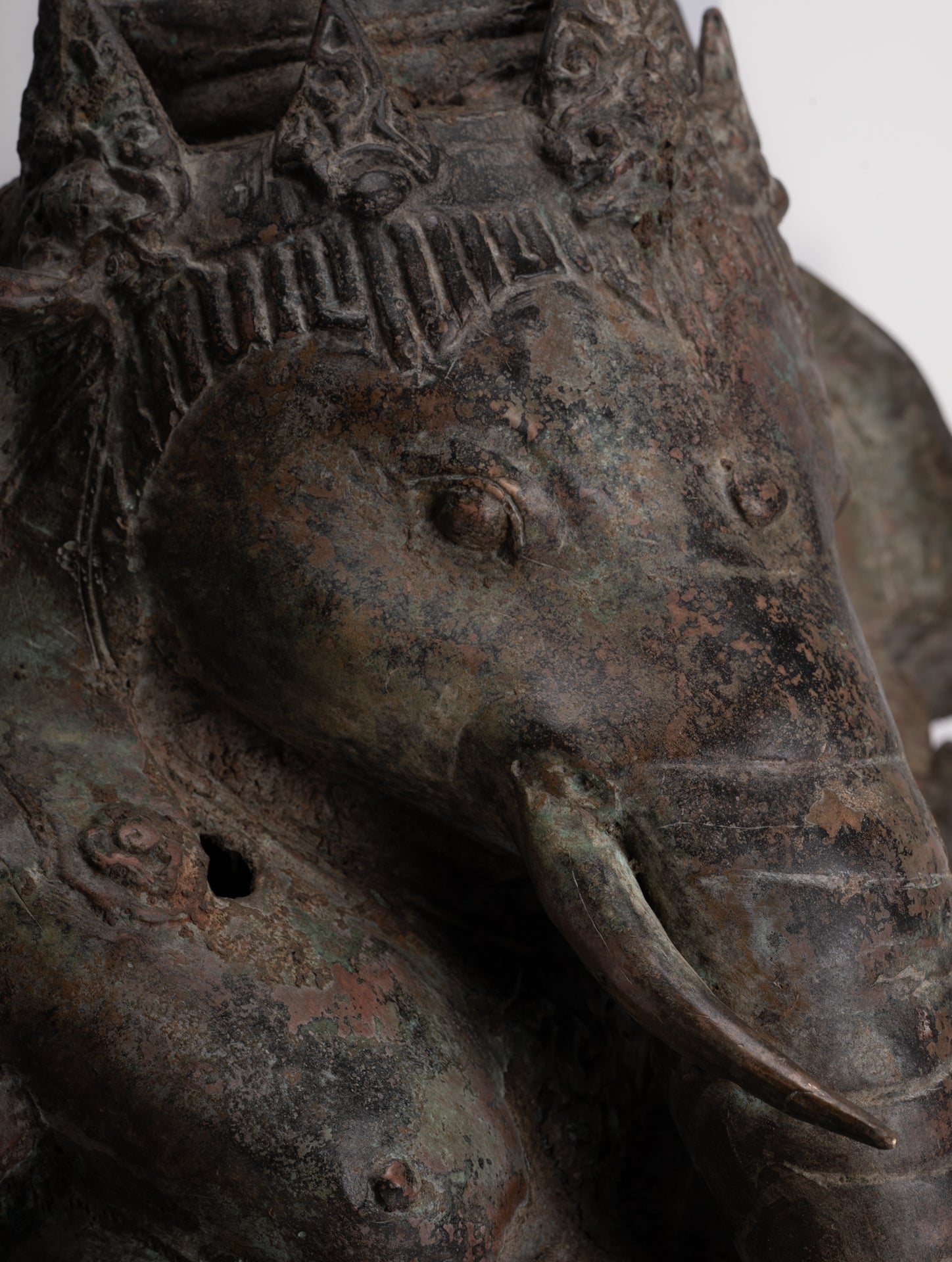 Ganesh - Antique Indonesian Style Bronze Seated Ganesha Statue - 49cm/20"