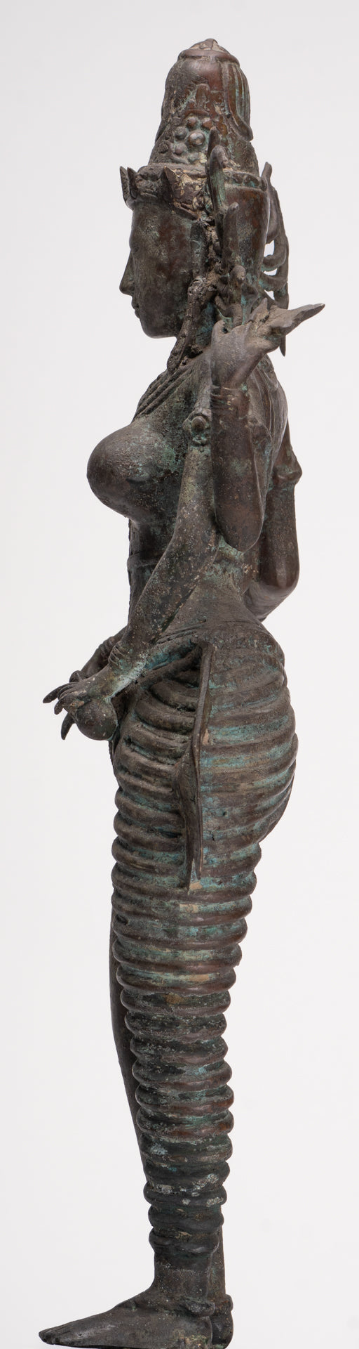 Statua Parvati - Statua Parvati giavanese in bronzo antico in stile indonesiano 58 cm/23"