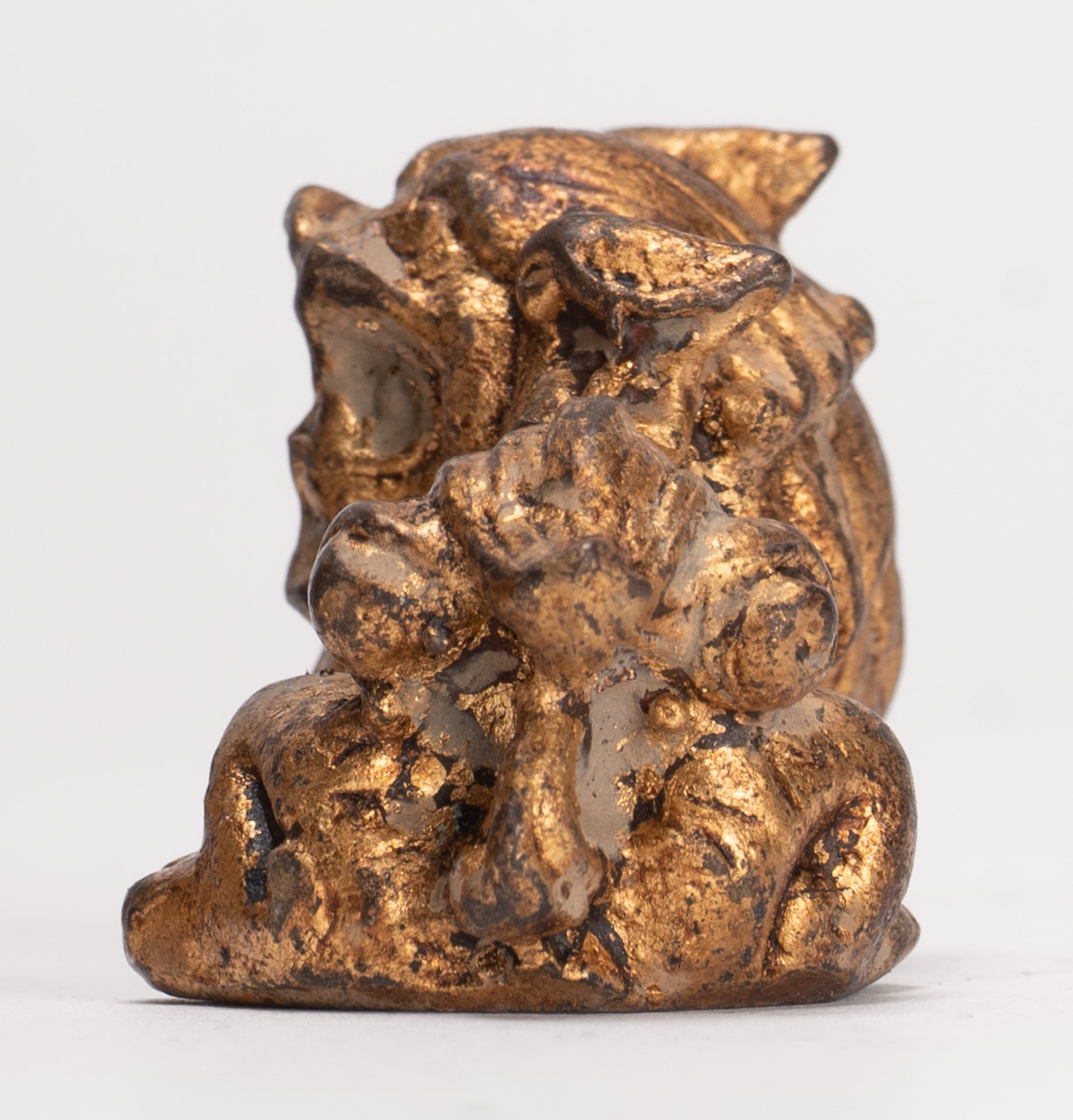 Antique Chinese Style Temple Guardian Lions Shishi Lions Foo Dogs Imperial Lions (Pair) - 3.5cm/1"
