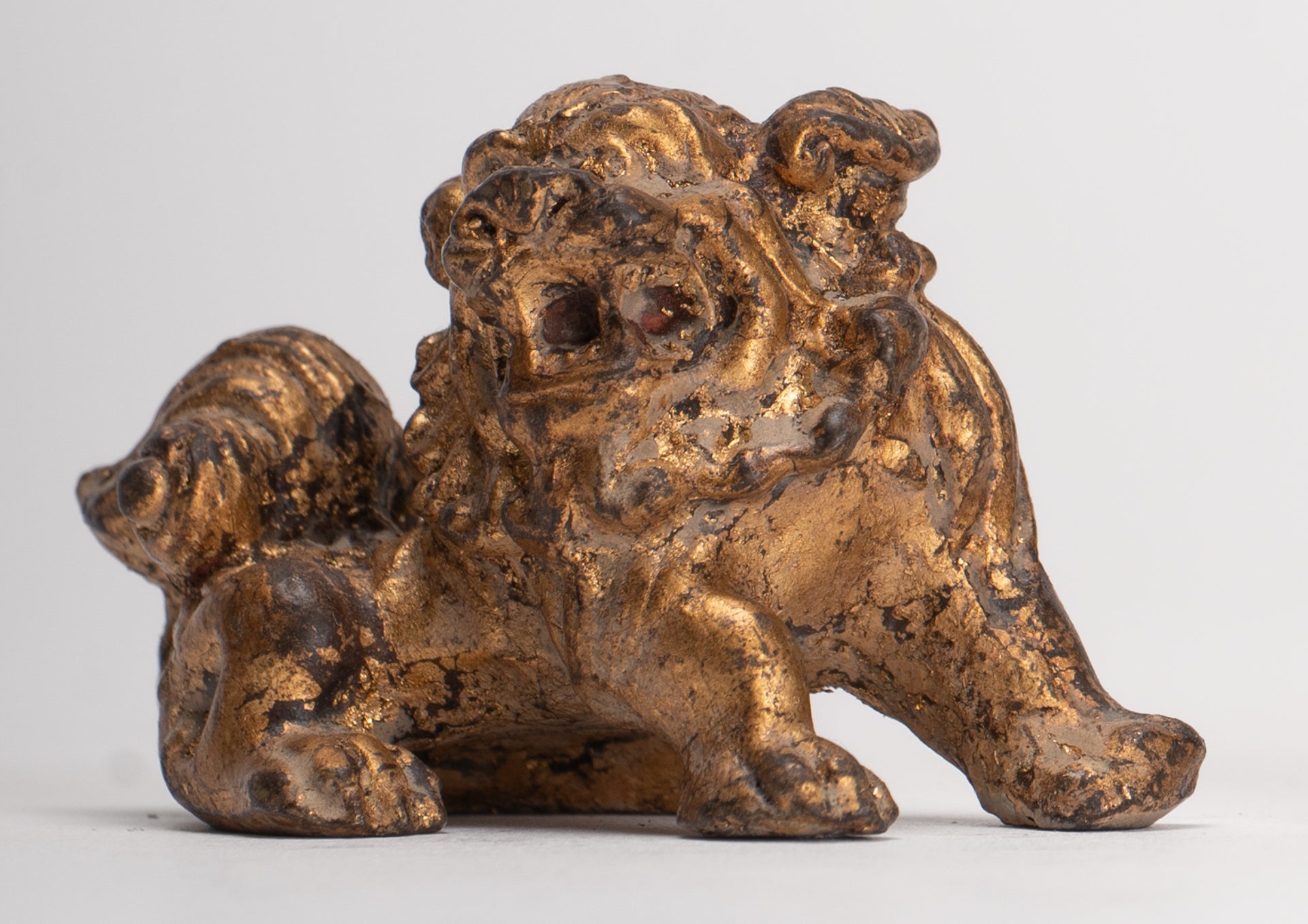 Antique Chinese Style Temple Guardian Lions Shishi Lions Foo Dogs Imperial Lions (Pair) - 3.5cm/1"