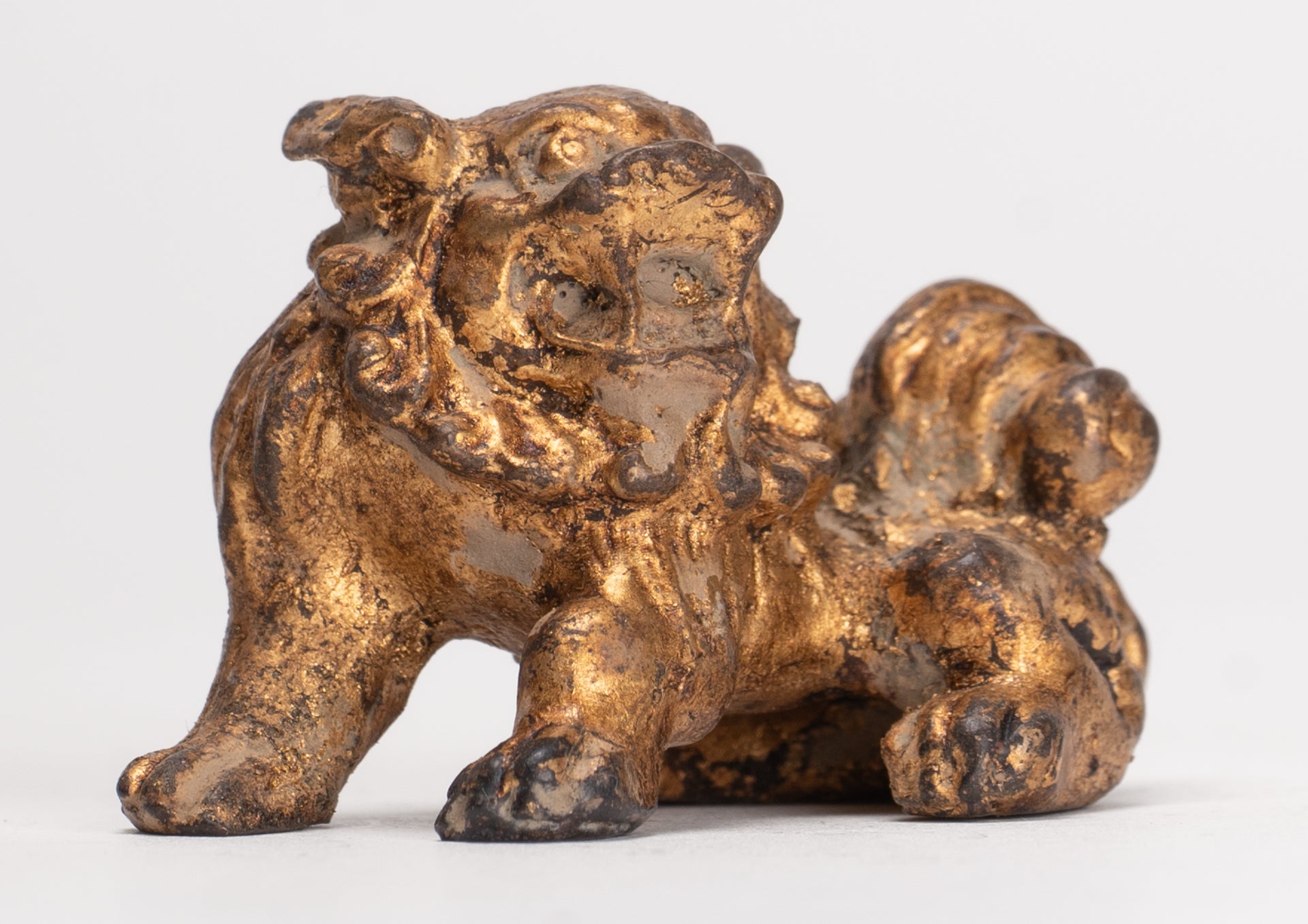 Antique Chinese Style Temple Guardian Lions Shishi Lions Foo Dogs Imperial Lions (Pair) - 3.5cm/1"