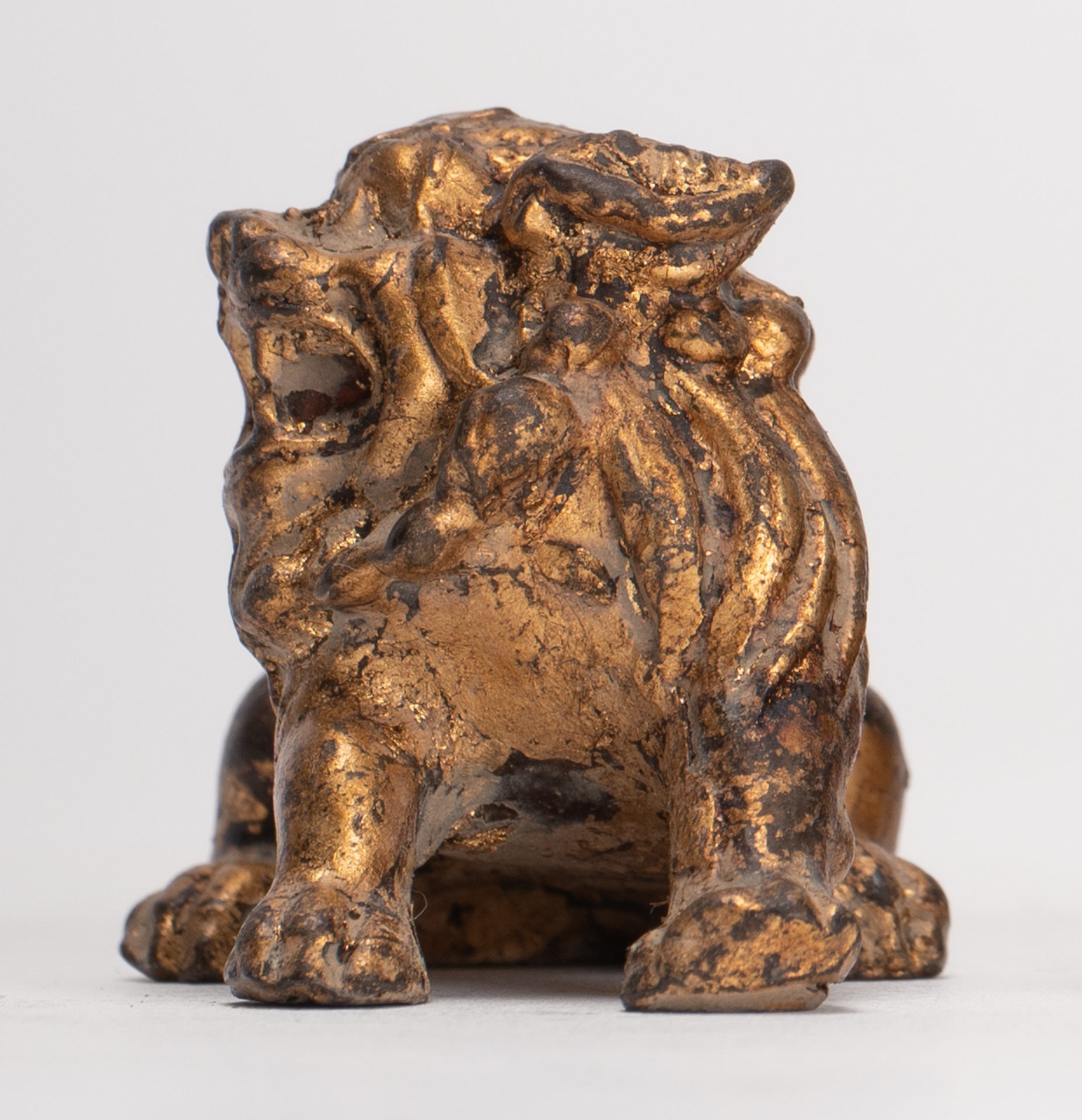 Antique Chinese Style Temple Guardian Lions Shishi Lions Foo Dogs Imperial Lions (Pair) - 3.5cm/1"
