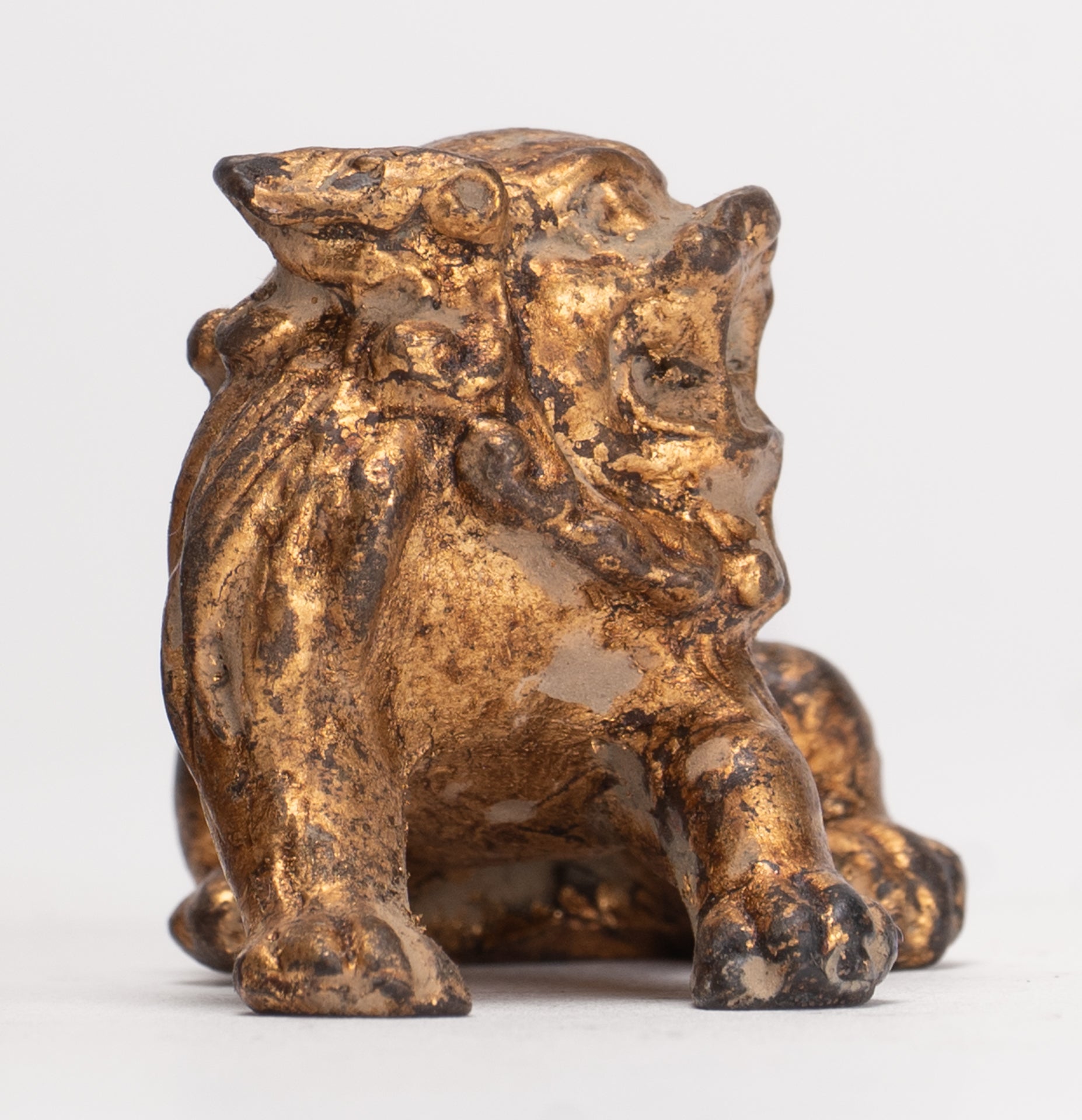 Antique Chinese Style Temple Guardian Lions Shishi Lions Foo Dogs Imperial Lions (Pair) - 3.5cm/1"