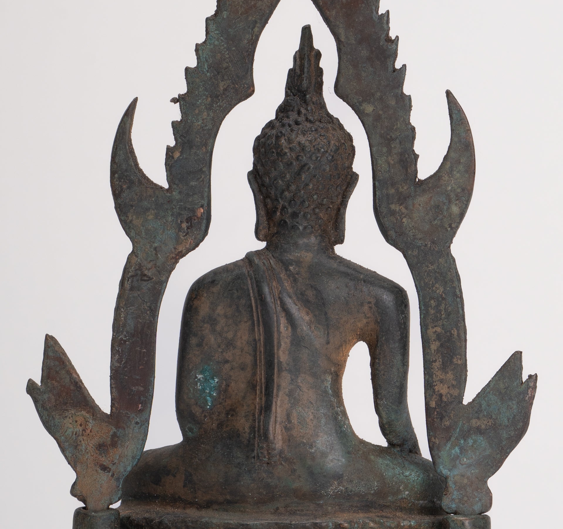 Buddha Statue - Antique Thai Style Bronze Phitsanulok Chinnarat Buddha Statue - 20cm/8"