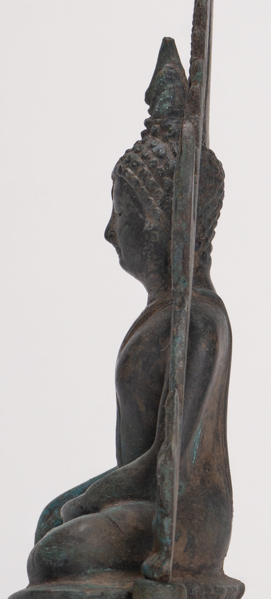 Buddha Statue - Antique Thai Style Bronze Phitsanulok Chinnarat Buddha Statue - 20cm/8"