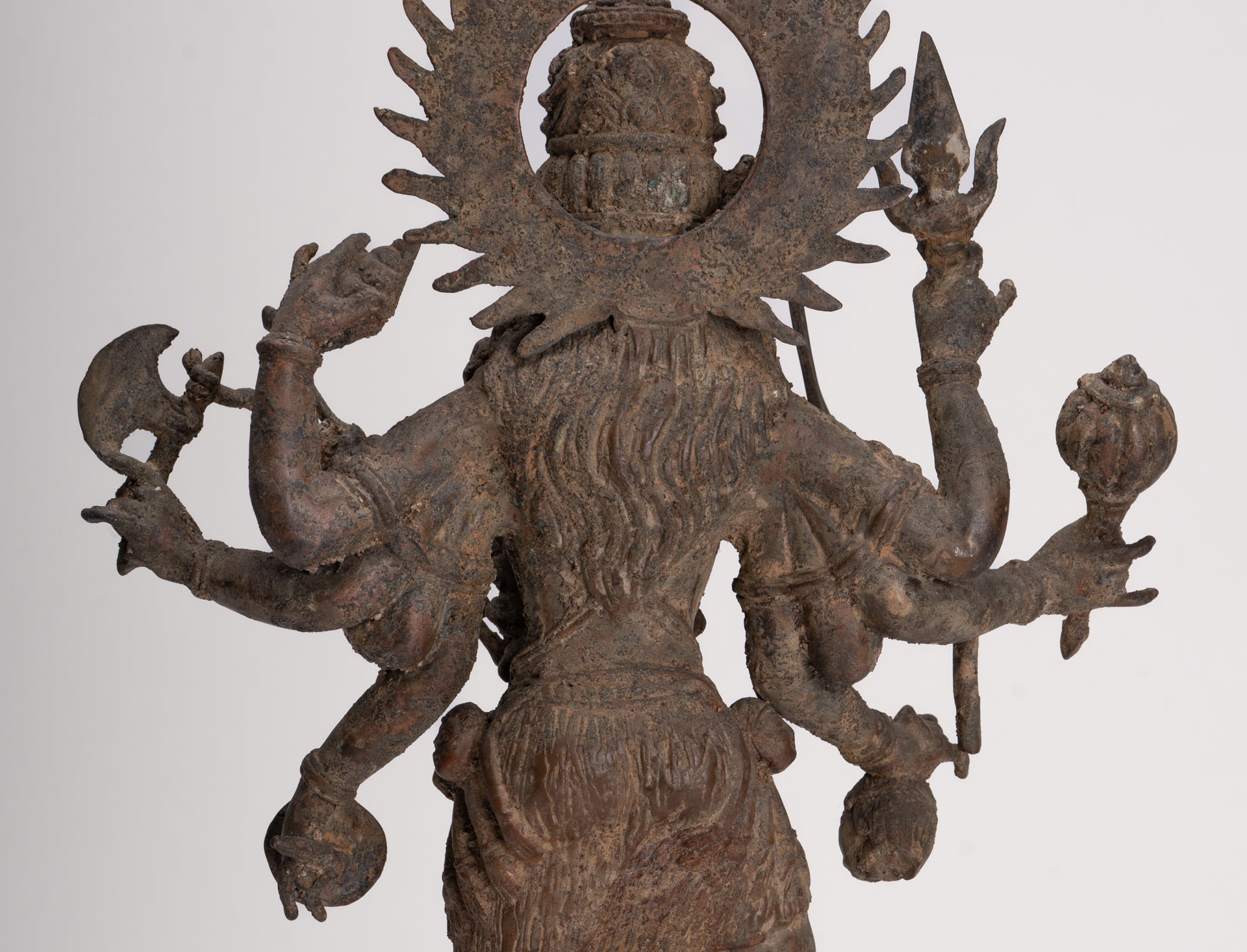 Kali Statue - Antique Java Style Majapahit Standing Bronze Kali or Mahakali Statue - 45cm/18"