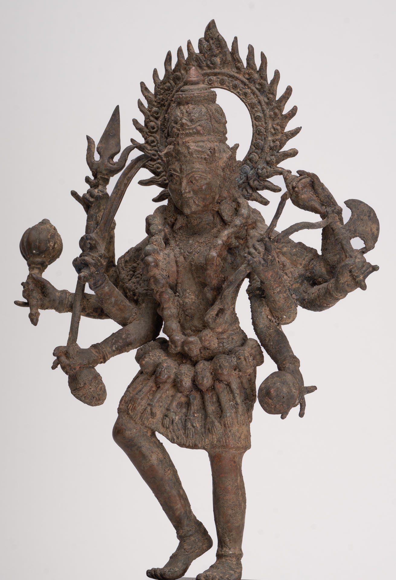 Kali Statue - Antique Java Style Majapahit Standing Bronze Kali or Mahakali Statue - 45cm/18"