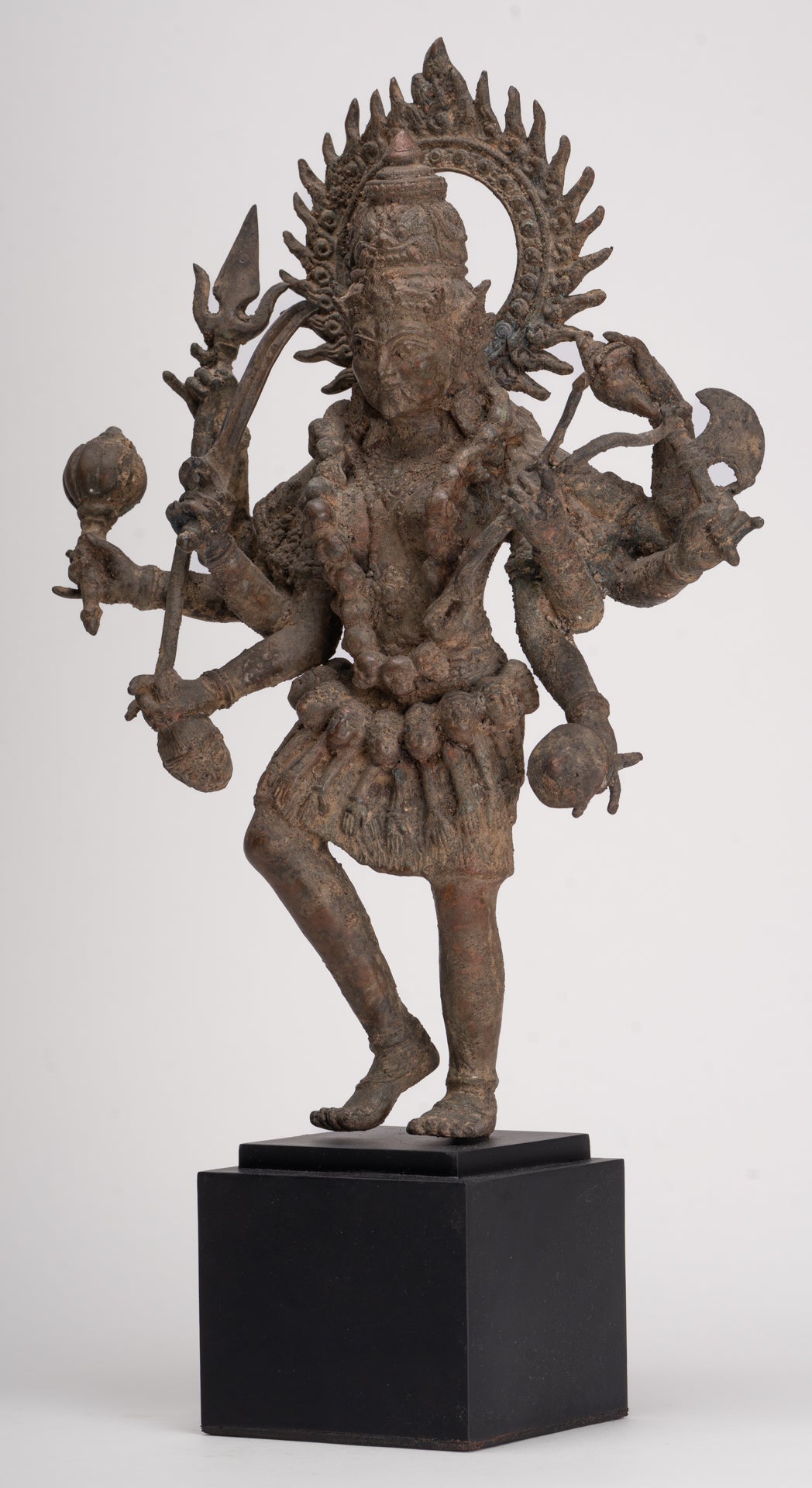 Kali Statue - Antique Java Style Majapahit Standing Bronze Kali or Mahakali Statue - 45cm/18"