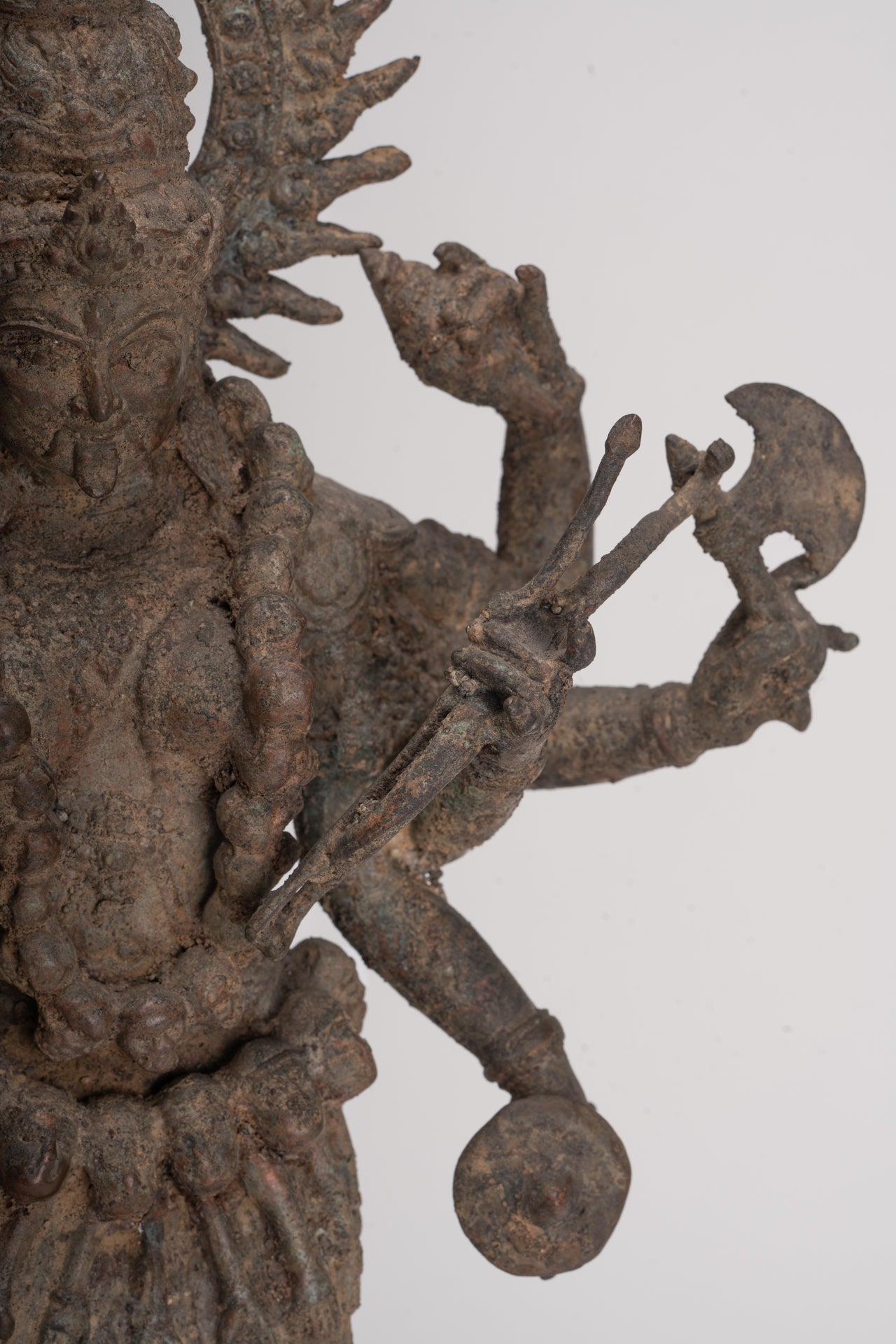 Kali Statue - Antique Java Style Majapahit Standing Bronze Kali or Mahakali Statue - 45cm/18"