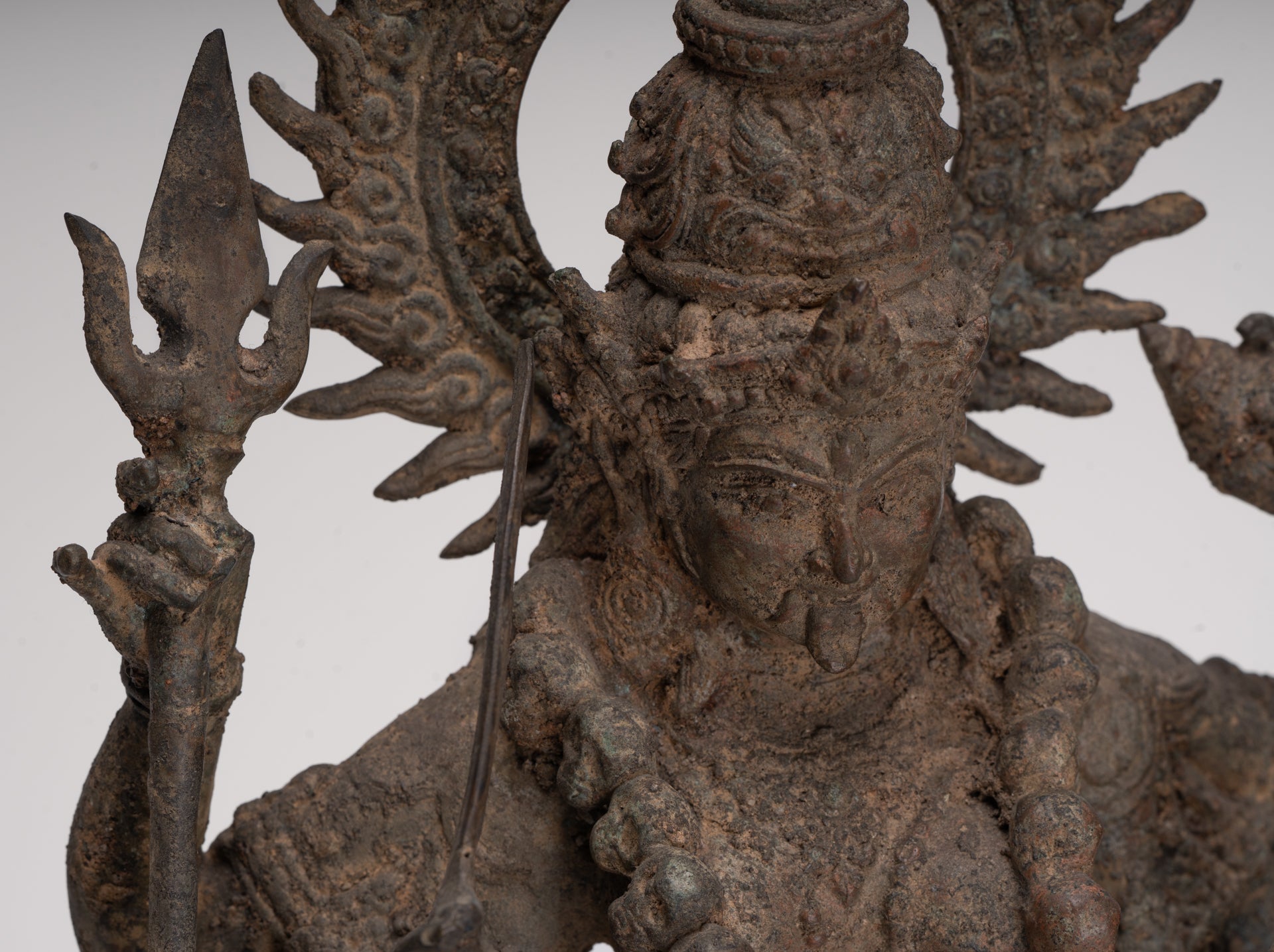 Kali Statue - Antique Java Style Majapahit Standing Bronze Kali or Mahakali Statue - 45cm/18"