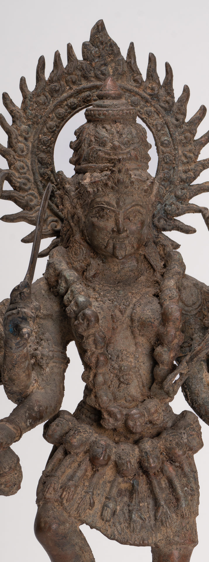 Kali Statue - Antique Java Style Majapahit Standing Bronze Kali or Mahakali Statue - 45cm/18"