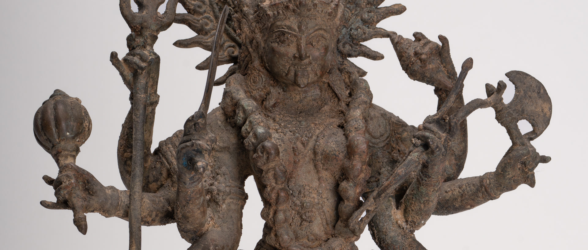 Kali Statue - Antique Java Style Majapahit Standing Bronze Kali or Mahakali Statue - 45cm/18"