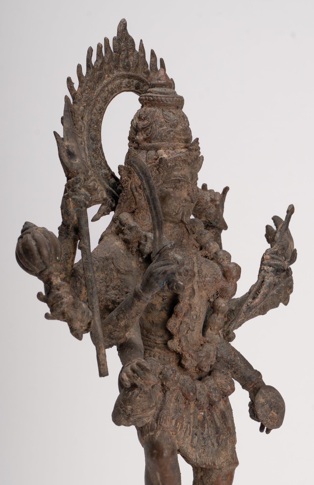 Kali Statue - Antique Java Style Majapahit Standing Bronze Kali or Mahakali Statue - 45cm/18"
