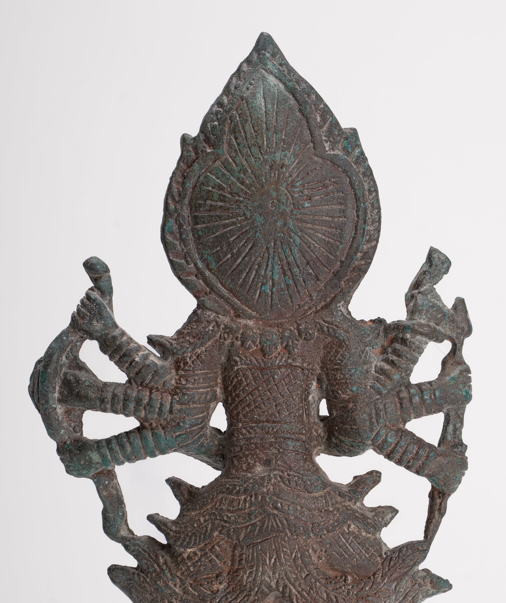 Temple Guardian - Antique Thai Style Bronze Thao Wessuwan / Vessavaṇa Statue - 22cm/9"