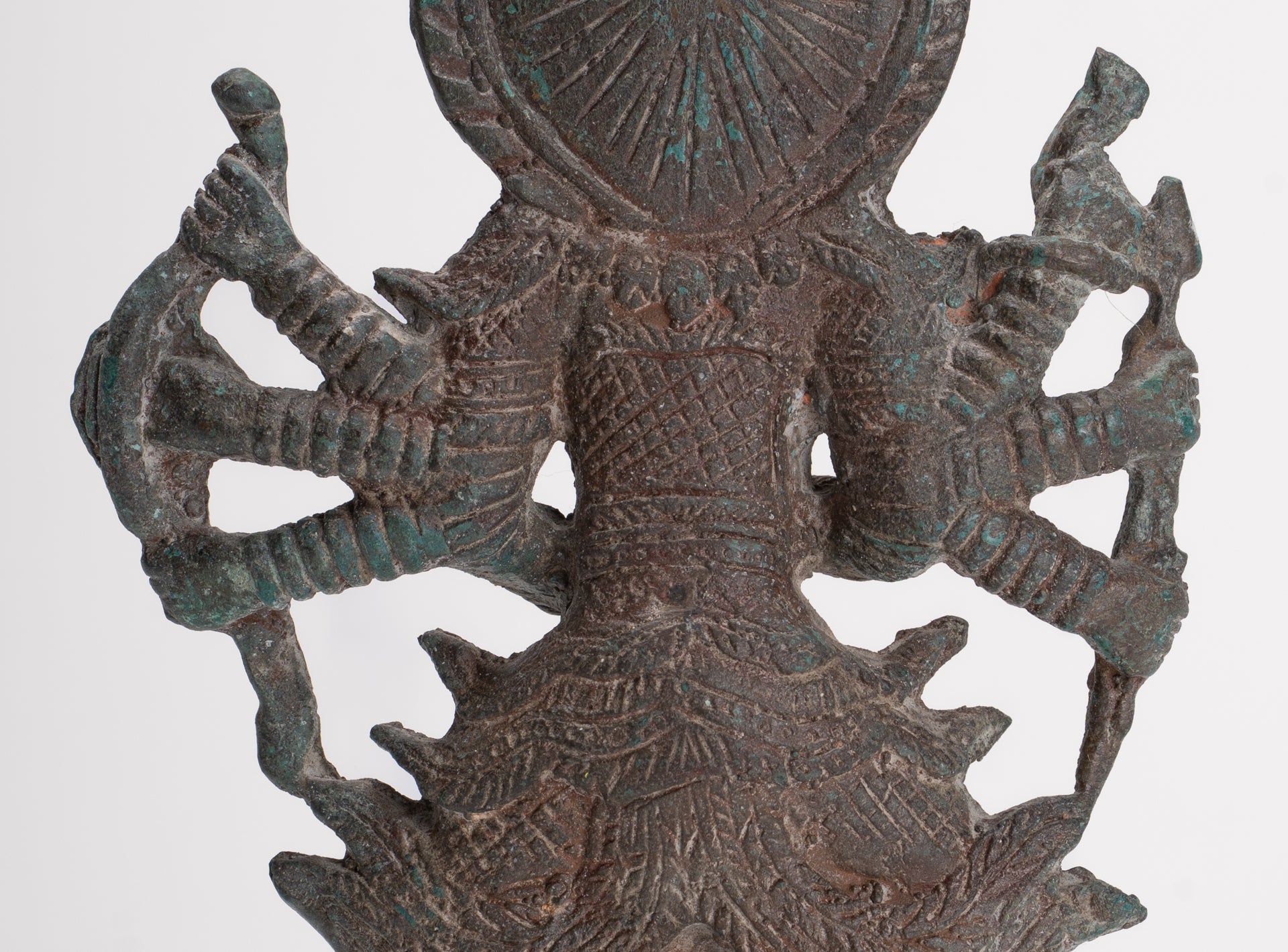Temple Guardian - Antique Thai Style Bronze Thao Wessuwan / Vessavaṇa Statue - 22cm/9"
