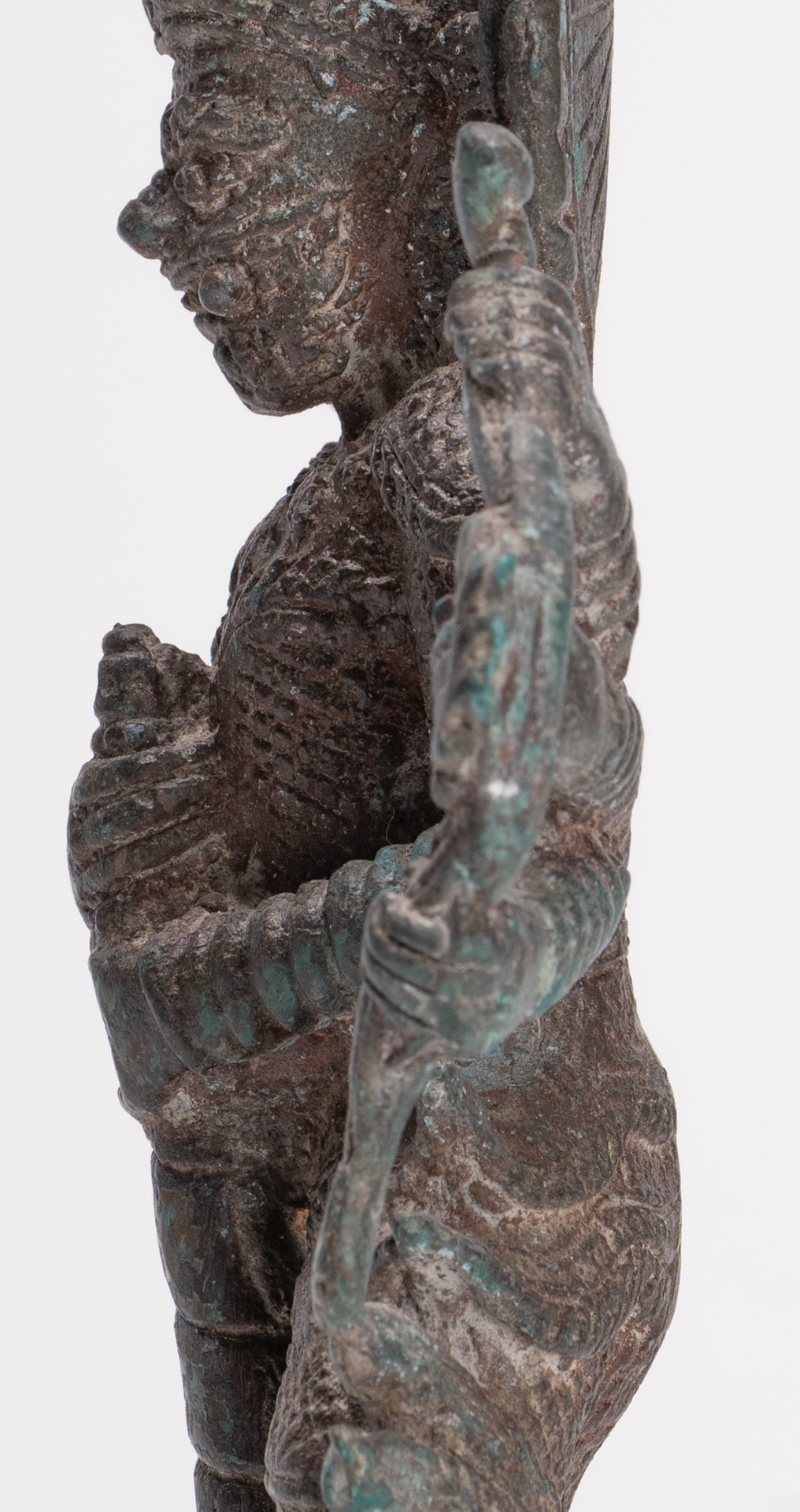 Temple Guardian - Antique Thai Style Bronze Thao Wessuwan / Vessavaṇa Statue - 22cm/9"
