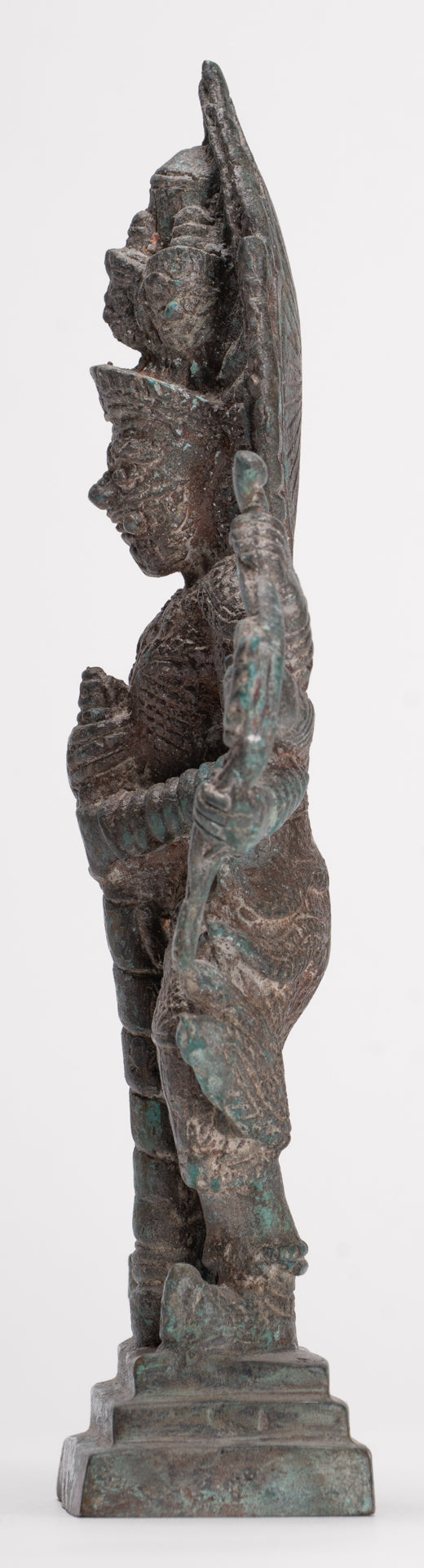 Temple Guardian - Antique Thai Style Bronze Thao Wessuwan / Vessavaṇa Statue - 22cm/9"