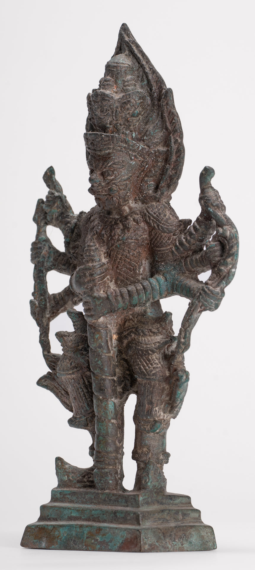 Temple Guardian - Antique Thai Style Bronze Thao Wessuwan / Vessavaṇa Statue - 22cm/9"