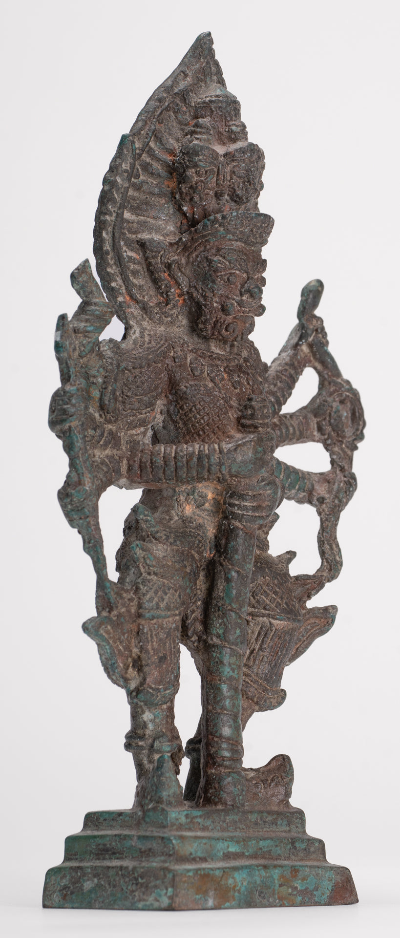 Temple Guardian - Antique Thai Style Bronze Thao Wessuwan / Vessavaṇa Statue - 22cm/9"