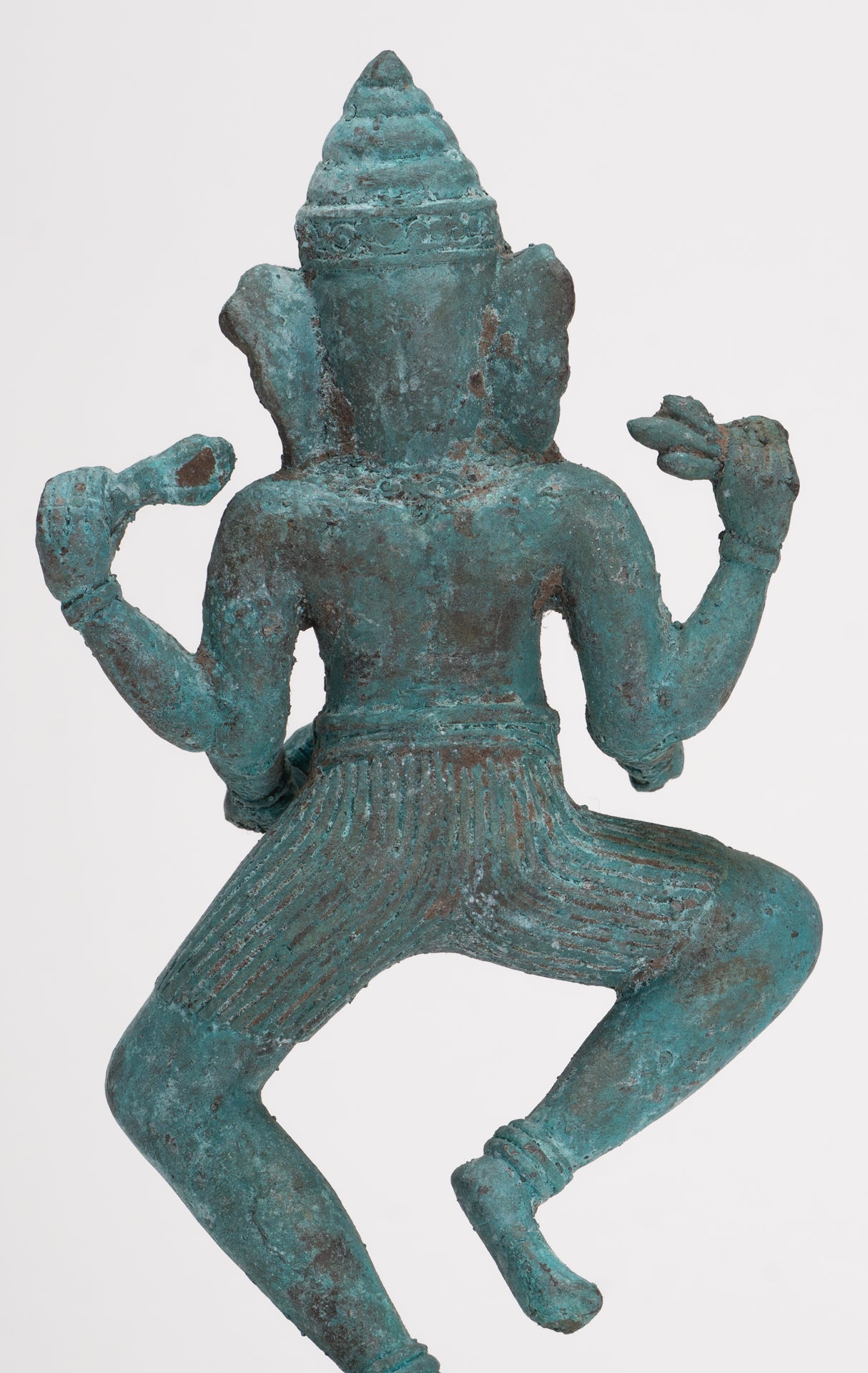 Antique Javanese Style Bronze Dancing Indonesian Nṛtya Gaṇapati Ganesha Statue - 24.5cm/10"