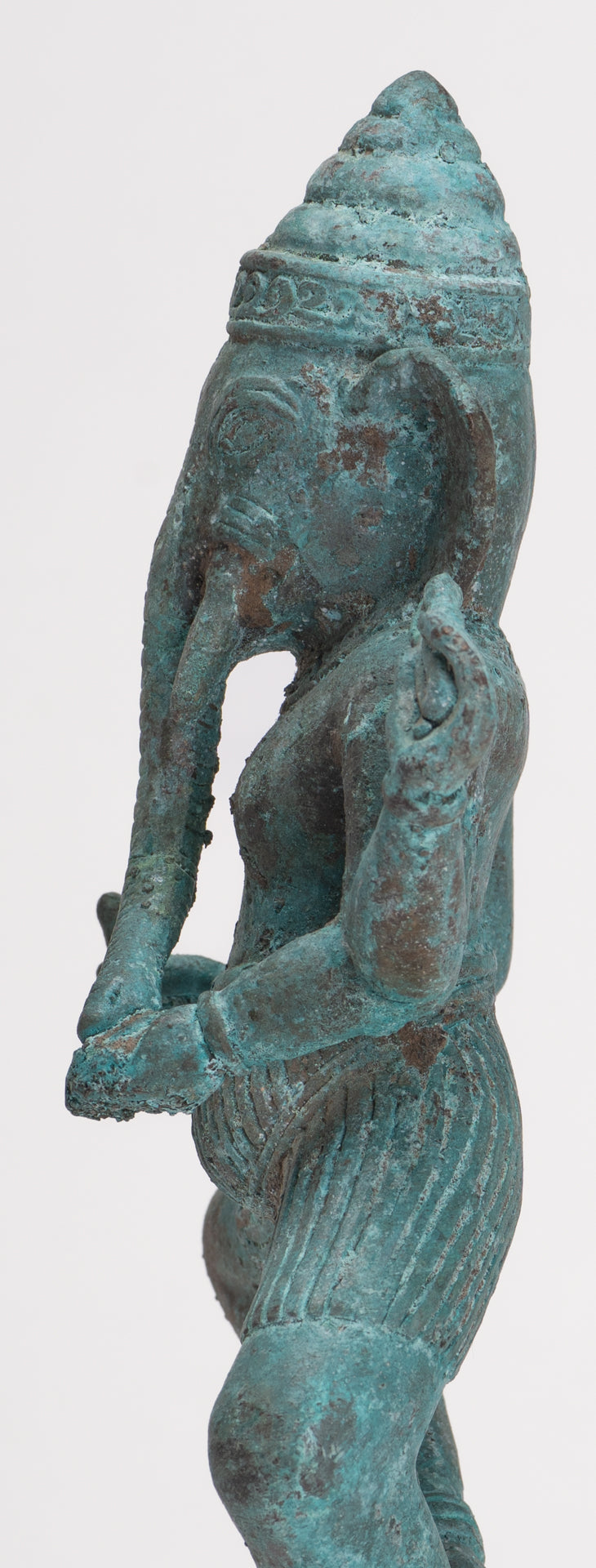 Antique Javanese Style Bronze Dancing Indonesian Nṛtya Gaṇapati Ganesha Statue - 24.5cm/10"