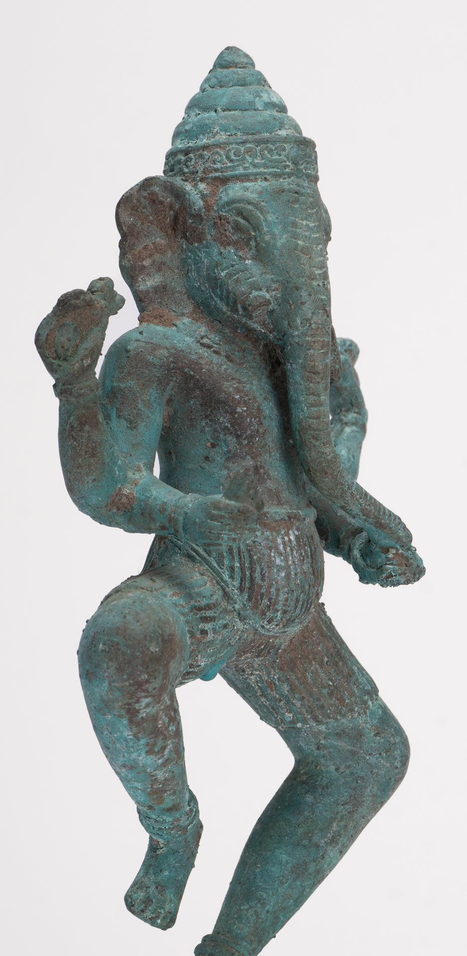 Antique Javanese Style Bronze Dancing Indonesian Nṛtya Gaṇapati Ganesha Statue - 24.5cm/10"