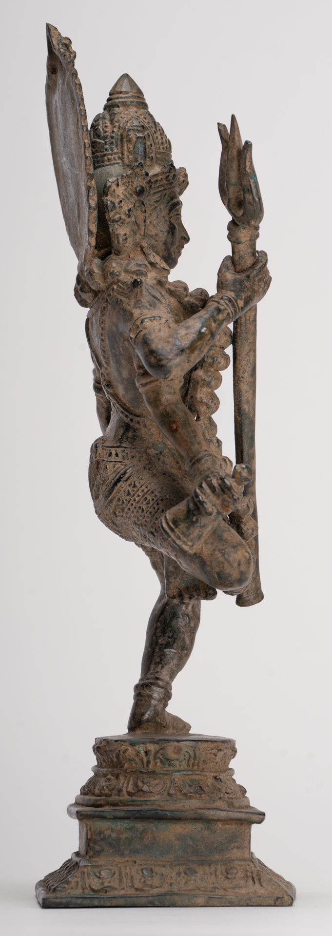 Kali Statue - Antique Java Style Majapahit Standing Bronze Kali or Mahakali Statue - 28cm/11"