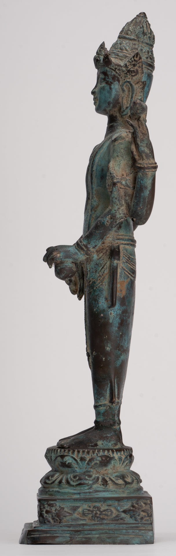 Vishnu - Antique Indonesian Style Majapahit Java Standing Bronze Vishnu Statue - 39cm/16"
