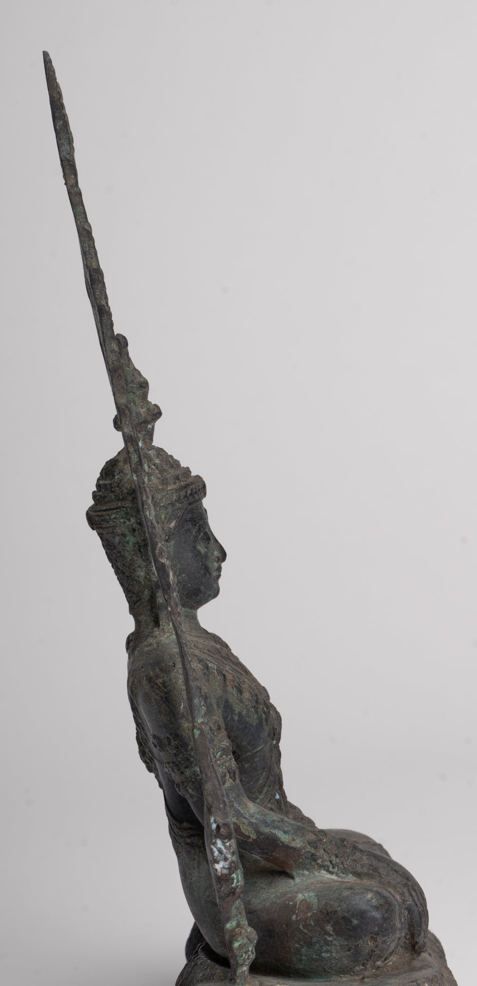 Antique Thai Style Bronze Phitsanulok Chinnarat Buddha Statue - 27cm/11"