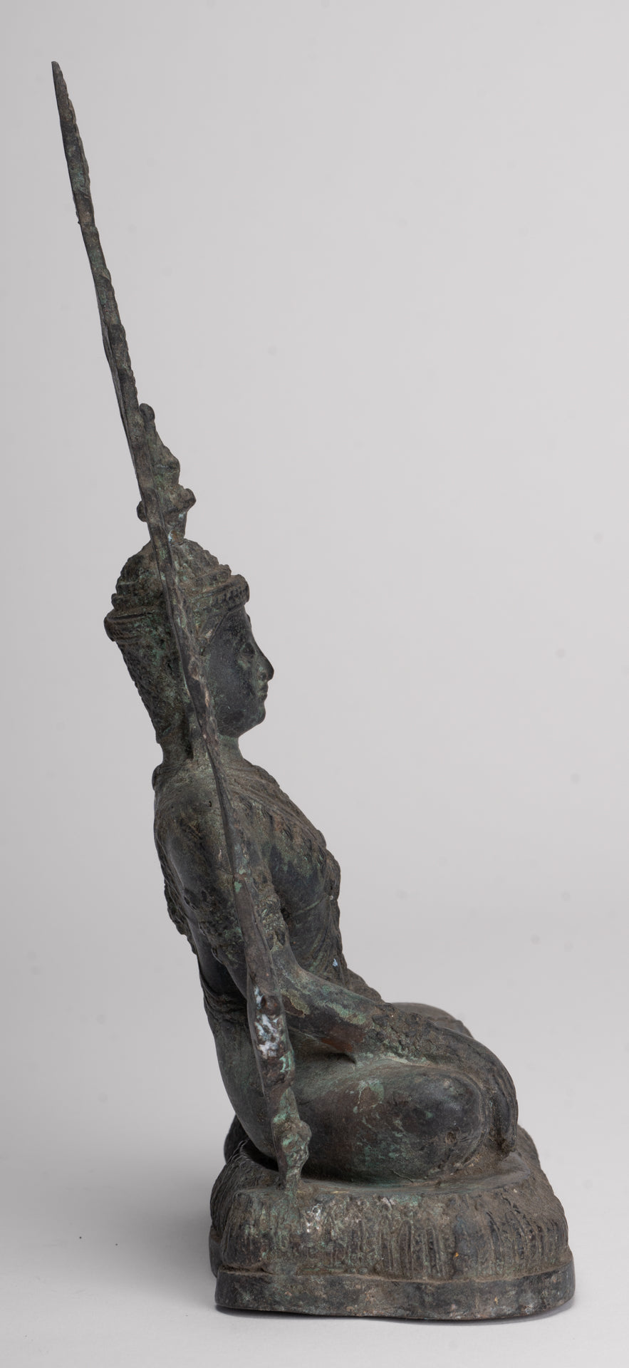 Antique Thai Style Bronze Phitsanulok Chinnarat Buddha Statue - 27cm/11"